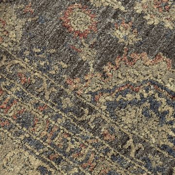 Teppich Orientalischer Teppich mit Blumen Ornamenten, in honigfarben, Teppich-Traum, rechteckig, Fußbodenheizung-geeignet, Je nach Lichteinfall heller / dunkler (evtl. leicht glänzend)
