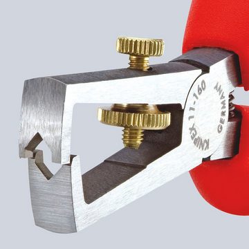 Knipex Abisolierzange 11 02 160 mit Öffnungsfeder, universal, 1-tlg., schwarz atramentiert, mit Mehrkomponenten-Hüllen 160 mm