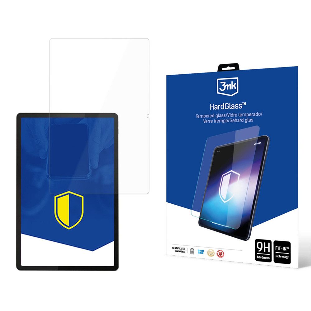 3MK Displayschutzglas Tablet Schutzglas für Lenovo Tab P12, Spar-Set, 1 Stück, 9H Härte, 2.5D Kanten, oleophobe Beschichtung