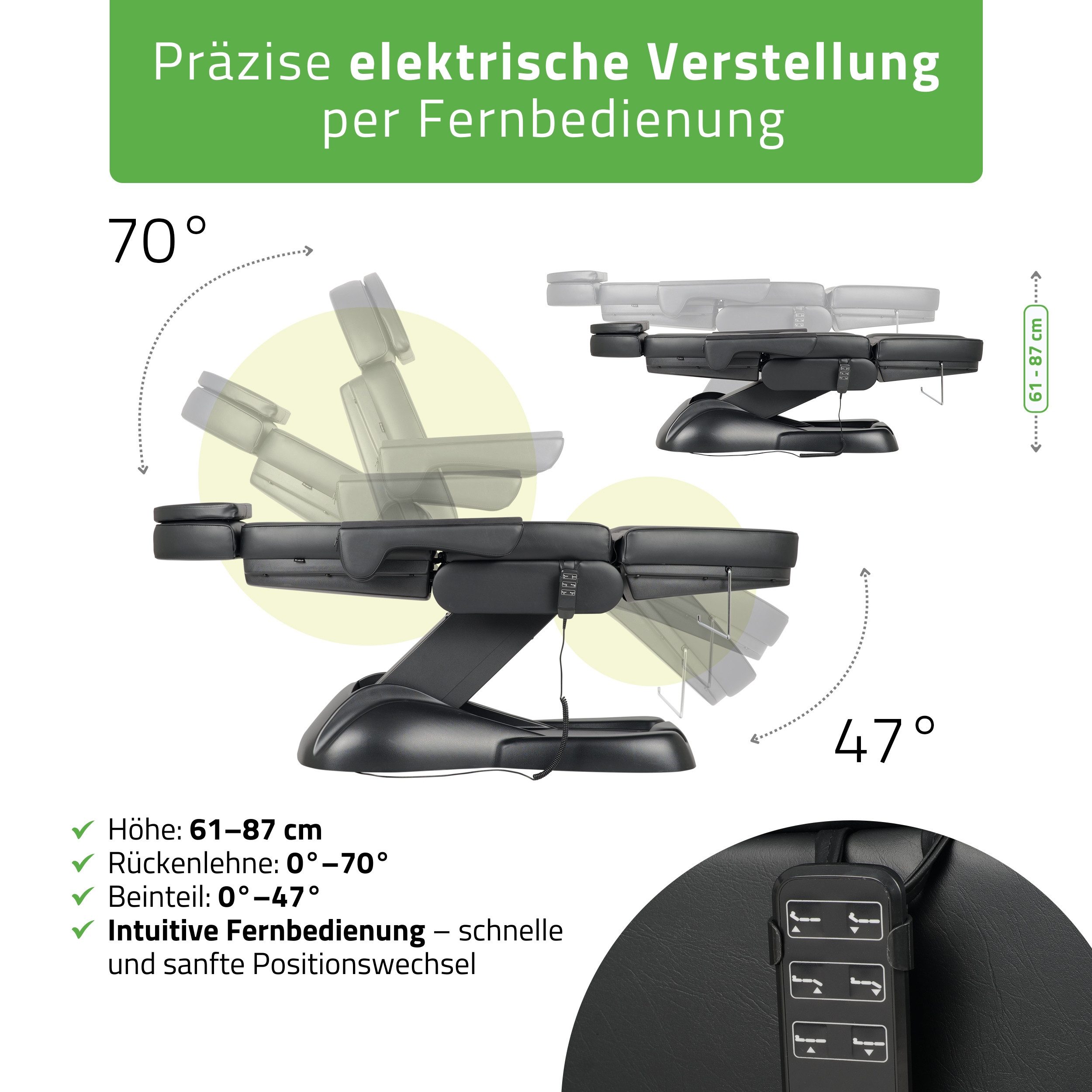 Habys Massageliege Leo PRO 4 Kosmetikliege Kosmetikstuhl Elektrisch