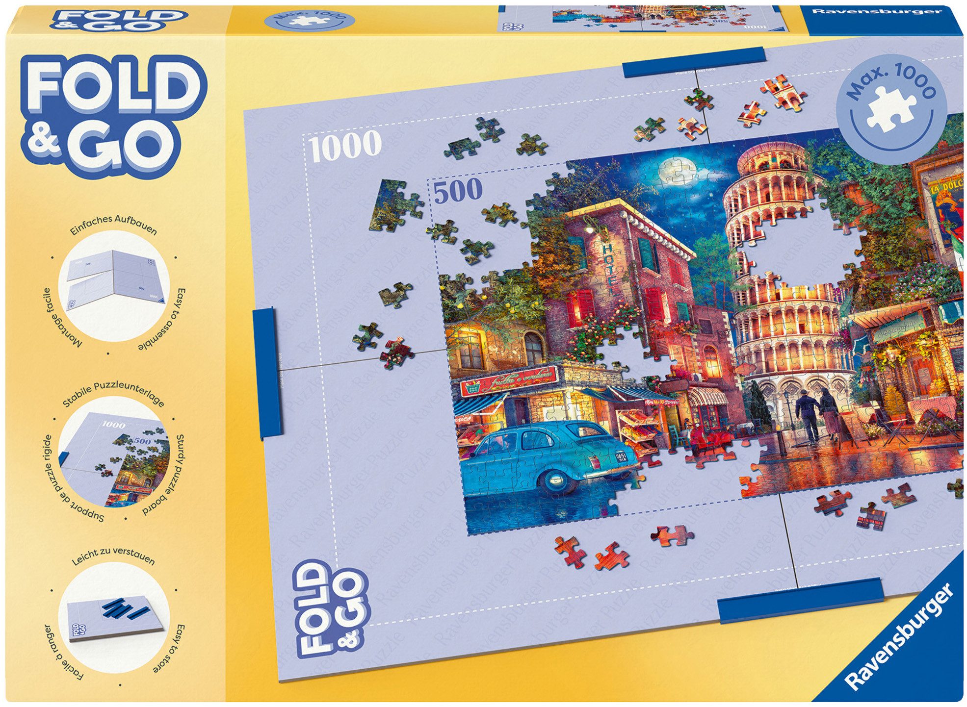 Ravensburger Puzzleunterlage Fold & Go, Faltbare Puzzleschale, Made in Europe