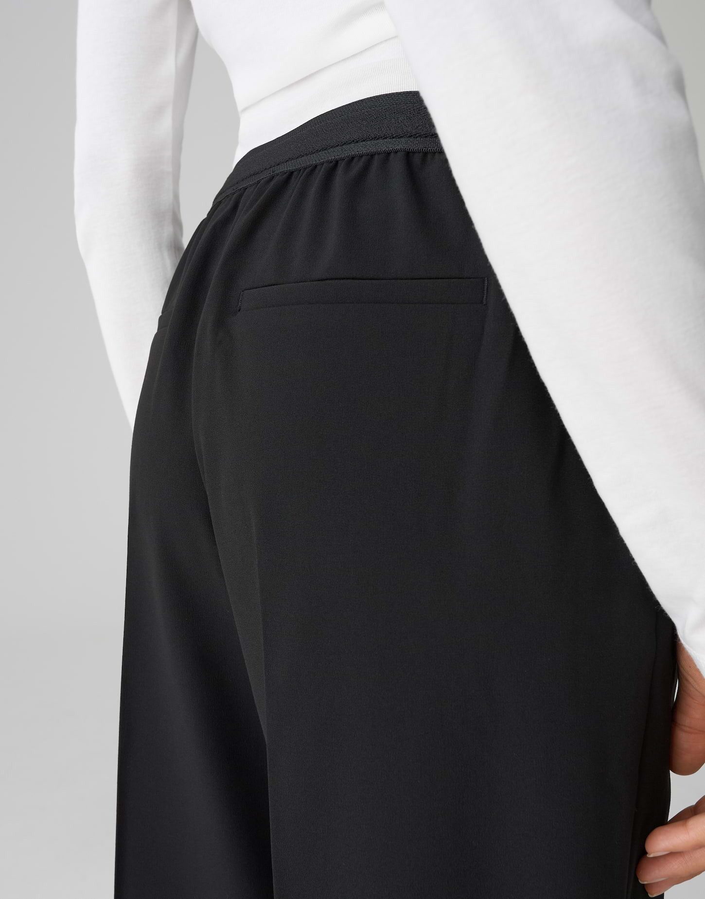 OPUS Bundfaltenhose MAROU CITY mit Komfortbund High Rise, Long, Mélange-Effekt