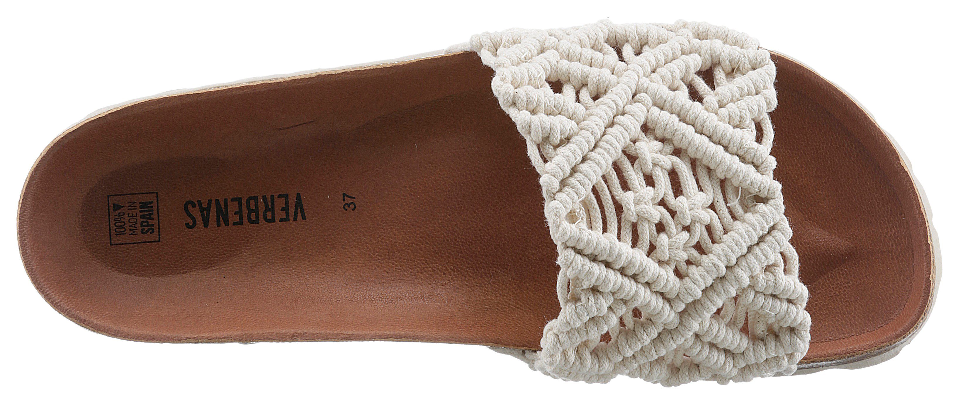 VERBENAS Raga Knots Digital Pantoffel Sommerschuh, Schlappen, Hausschuh in gehäkeltem Look