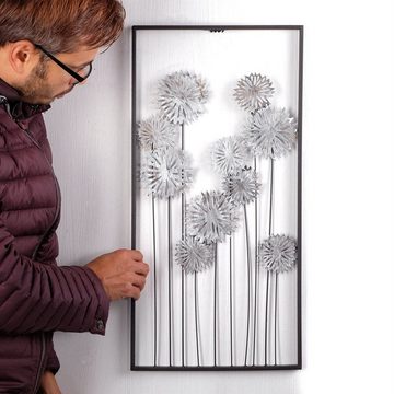 DESIGN DELIGHTS Wanddekoobjekt WAND DEKO "PURE FLOWERS", Metall, 62 cm, Wanddekoration Blumen