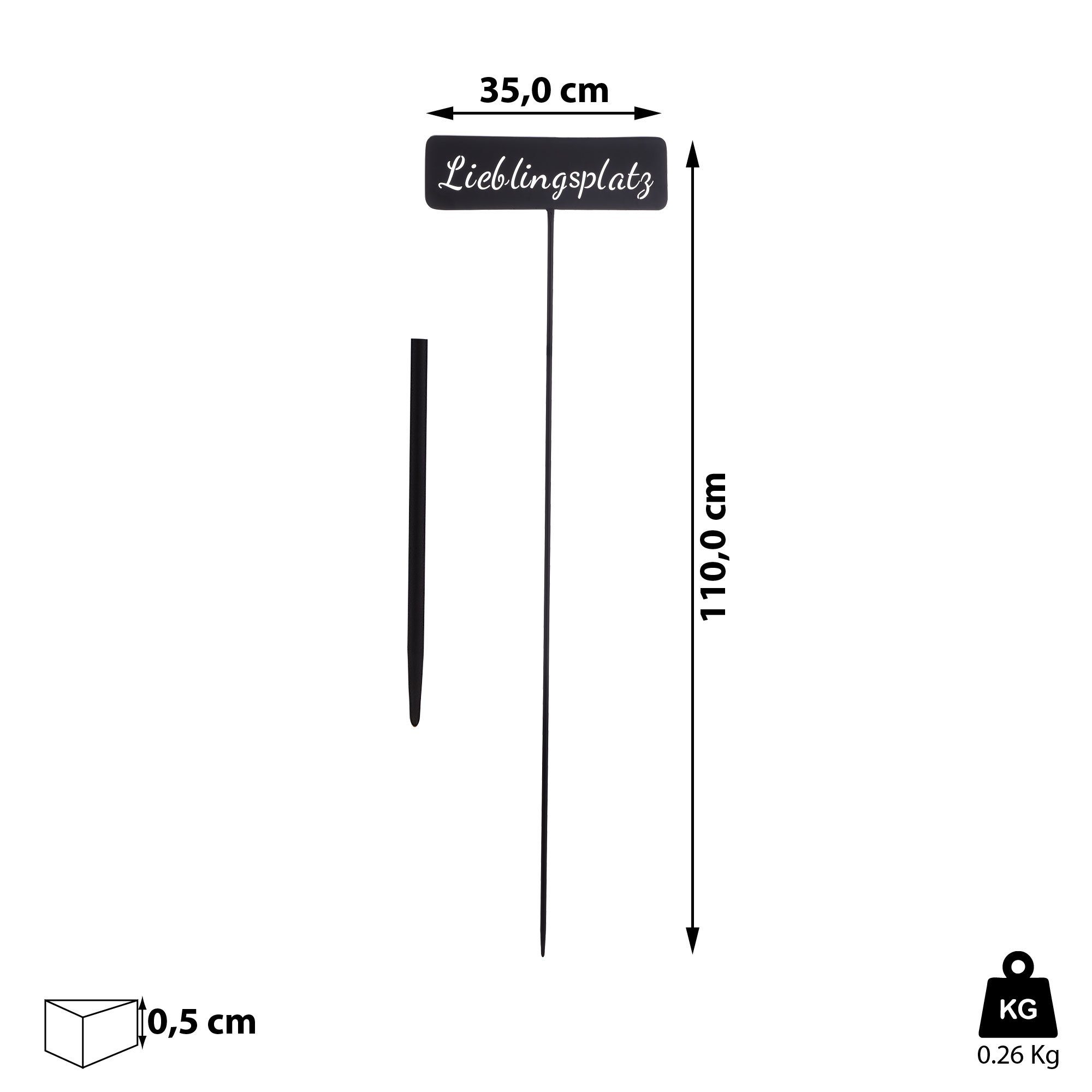 CEPEWA Gartenstecker Gartenstecker "Lieblingsplatz" aus Eisen schwarz günstig online kaufen