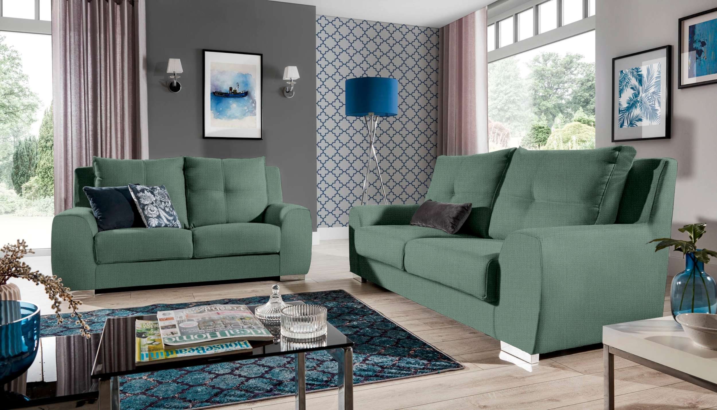 Raum frei (Set bestehend im Design, Polstergarnitur Bastia, Relaxfunktion, stellbar Stylefy Sofa, (2-tlg), 2x2-Sitzer Modern aus Couchgarnitur), mit