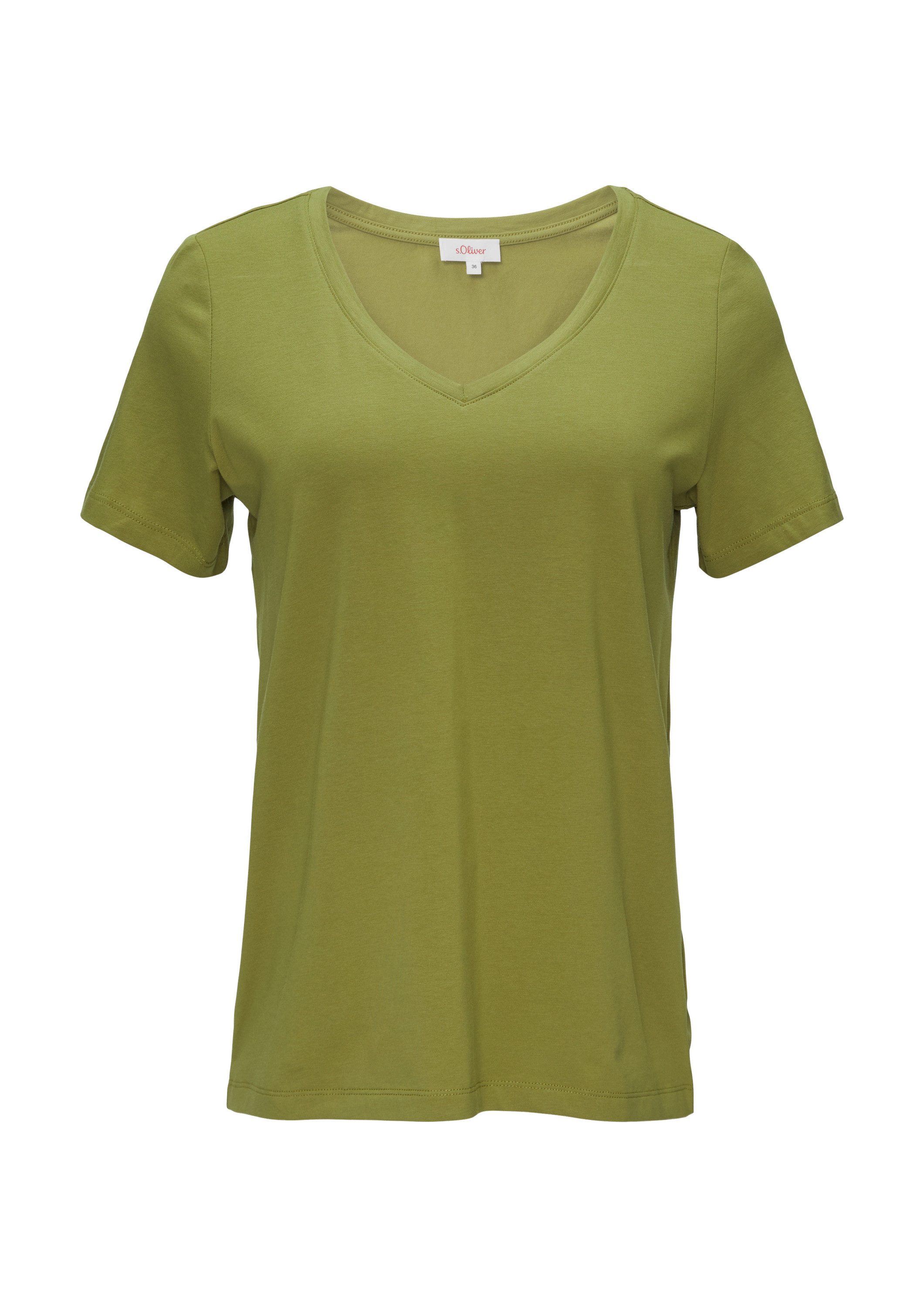 s.Oliver Kurzarmshirt T-Shirt T-Shirt mit V-Ausschnitt günstig online kaufen