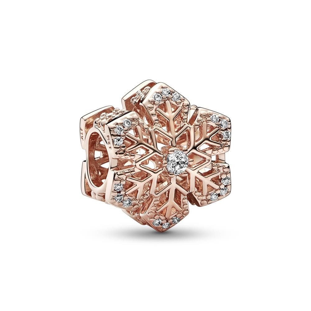 Pandora Charm-Einhänger Charm Schneeflocke von PANDORA, rosévergoldet mit Zirkonia
