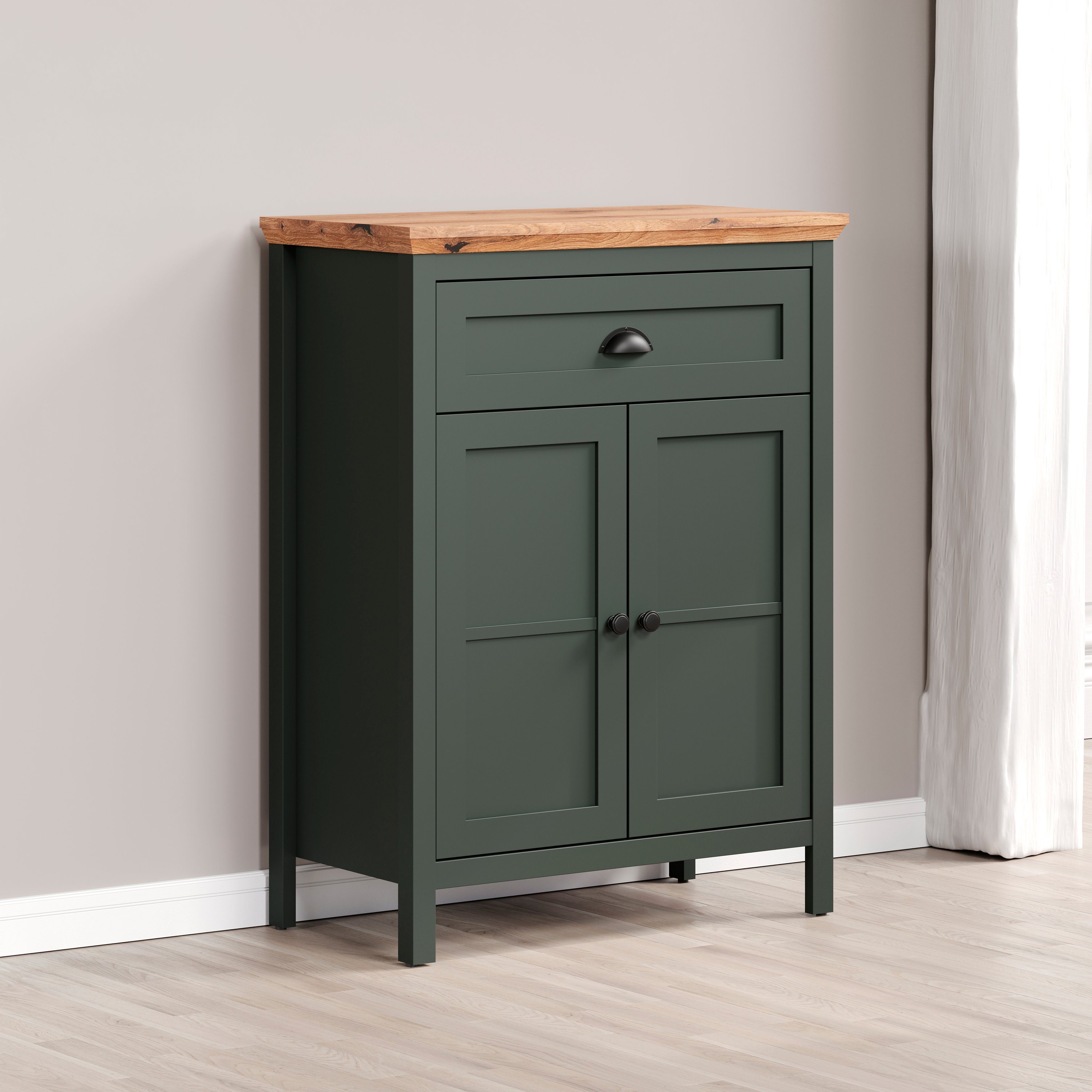 Home affaire Kommode Vienna (1 St), Schuhschrank mit 1 Vollauszug-Schublade und 2 Fächern - 77/39/102 cm