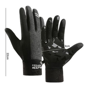 Rutaqian Fahrradhandschuhe Touchscreen Handschuhe, Sport Elastisch Gloves für Herren Damen Touchscreen, Warmhalten, Anti-Verlust