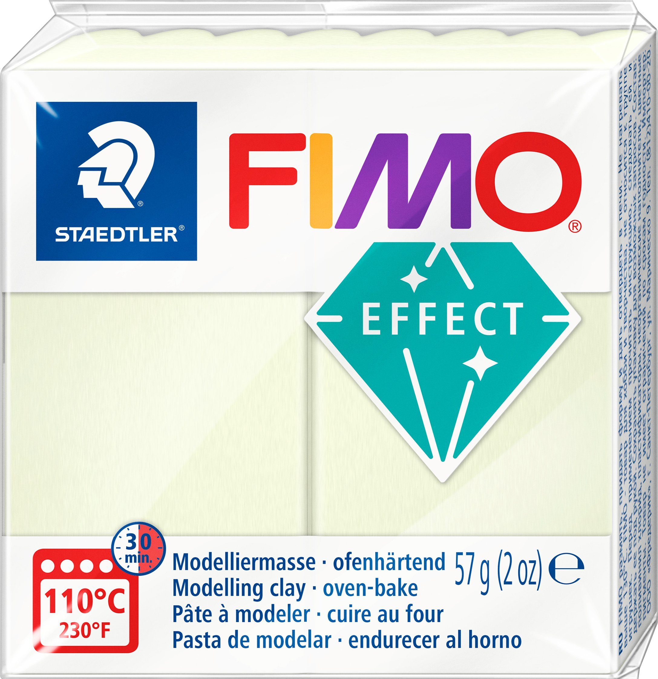 g 57 FIMO Nachtleuchtend Modelliermasse EFFECT Transluzent,