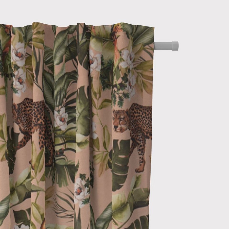 Vorhang »SCHÖNER LEBEN. Vorhang Velvet Samt Leopard Tropical Jungle