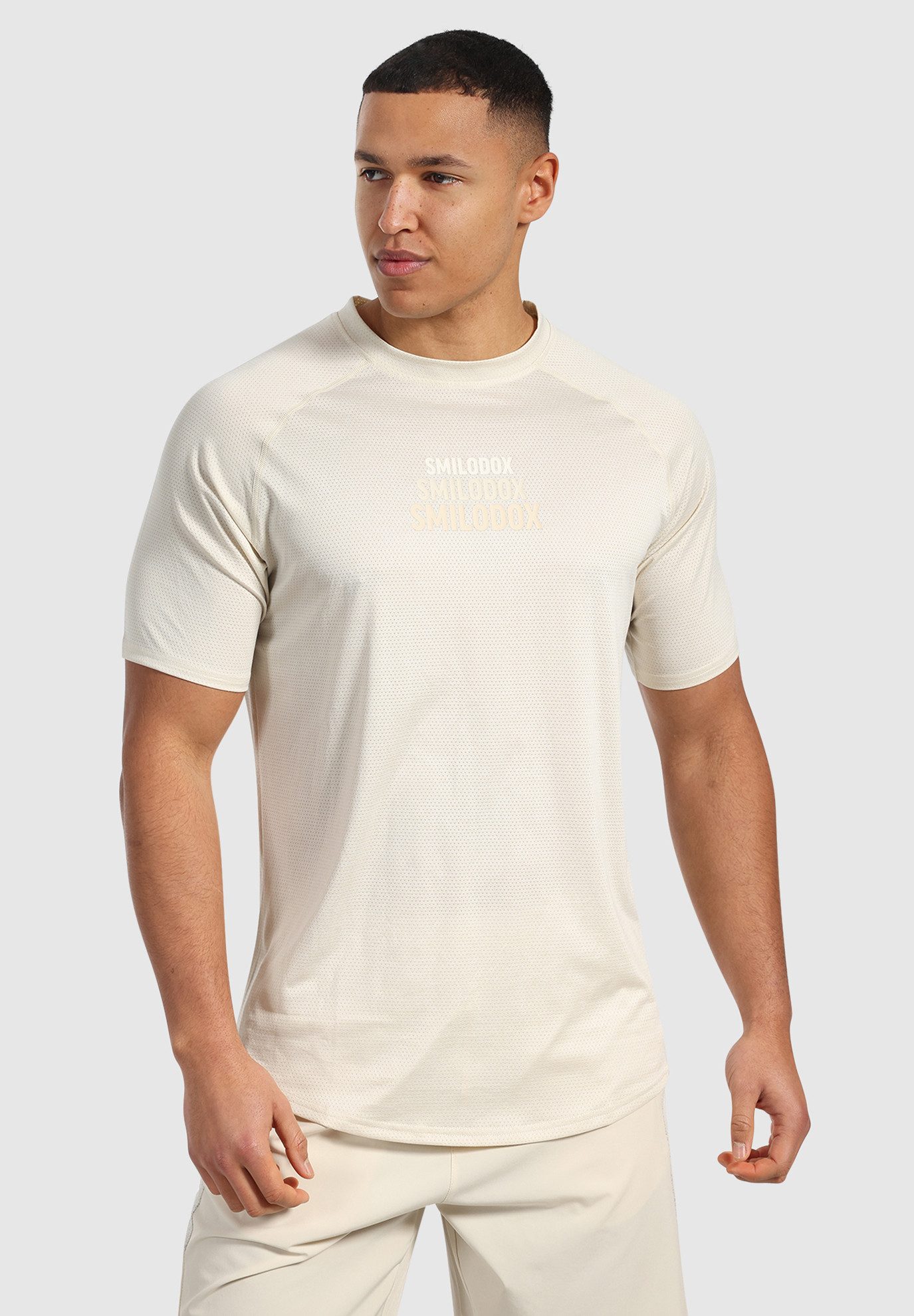 Smilodox T-Shirt Powerfit Triple, Atmungsaktives Kurzarmshirt, Schnelltrocknend Strapazierfähiges Funktionsshirt, Kompressionsshirt, Laufen Gym Sport