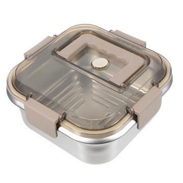 Silberstern Frischhaltedose Versiegelte Crisper-Box aus 304 Edelstahl für den Küchenkühlschrank, Wiederverwendbare knackigere Obstsalatbehälter-Lunchbox 1600 ml