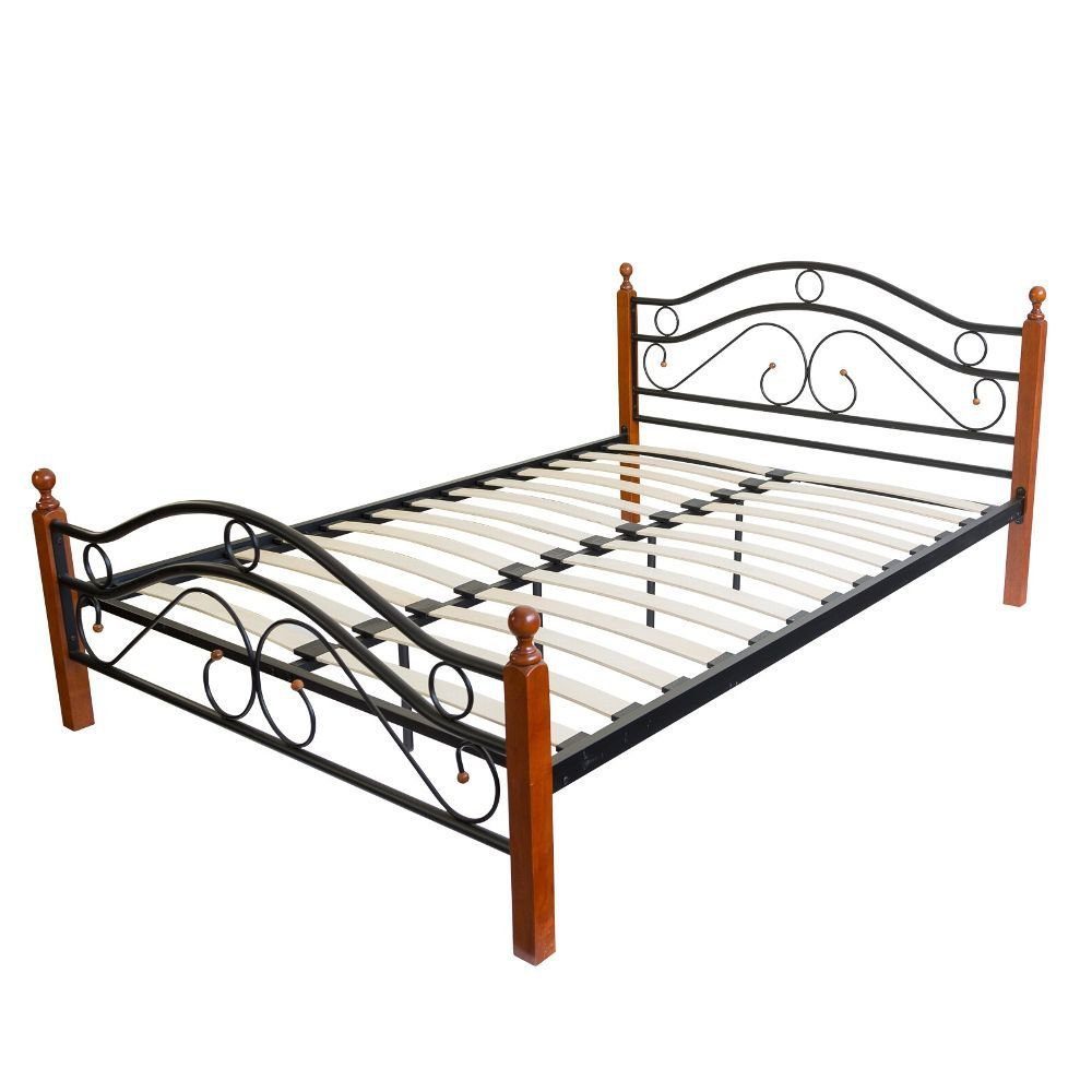 Homestyle4u Metallbett Bettgestell Doppelbett Bettrahmen schwarz 140/160/180 x 200 (Kein Set)