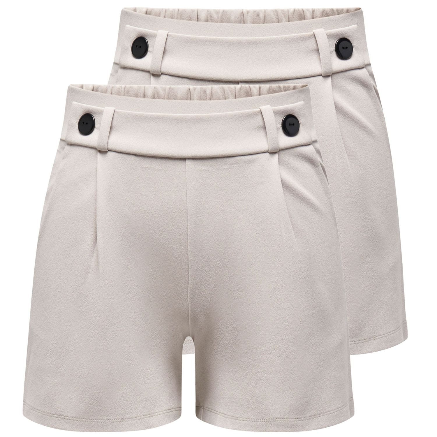 JDY Shorts GEGGO (1-tlg., Set) mit Gürtelschlaufen und Knopfdetails im 2er Sparpack