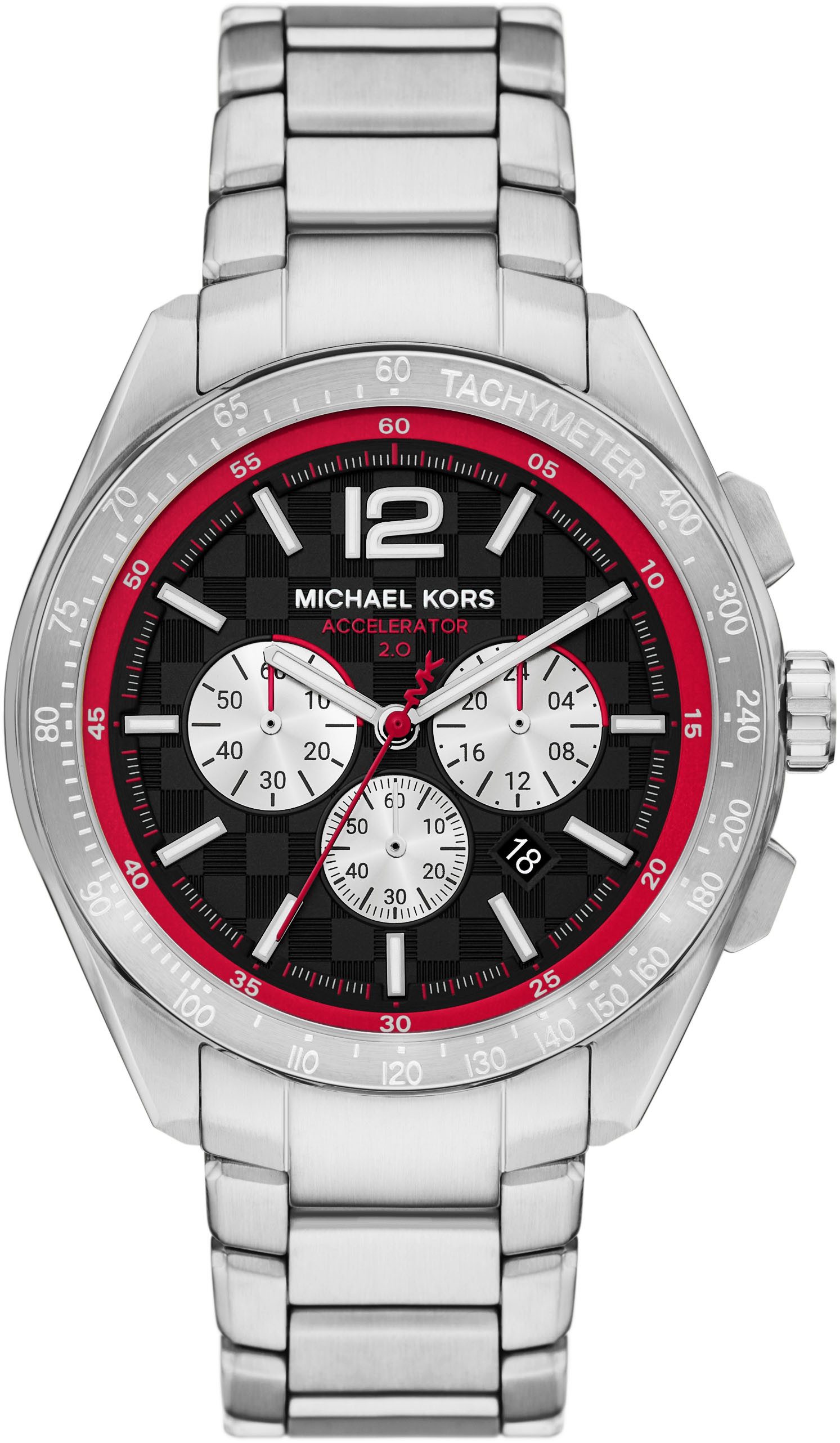 MICHAEL KORS Chronograph ACCELERATOR 2.0 MK9176, Armbanduhr, Herrenuhr, Edelstahlarmband, analog, Tag, Stoppfunktion