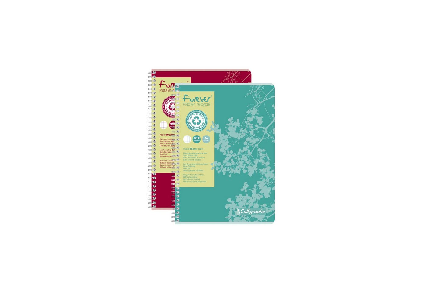 Thumbnail - EXACOMPTA Notizbuch 5x Spiralheft Forever A4 90 Blatt kariert - Rot 17417C, Forever 70g und Forever + 90g