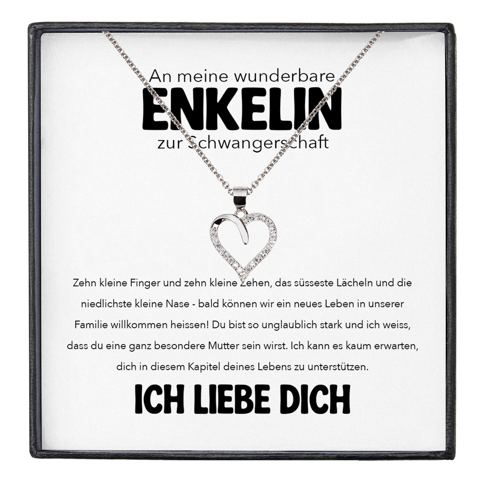 22Feels Schmuckset Geschenk für schwangere Enkelin Babyparty Werdende Mama Mom To Be (inkl. Geschenktasche, Karte, Poliertuch, Beutel), Silber 925/000, Karte Made In Germany