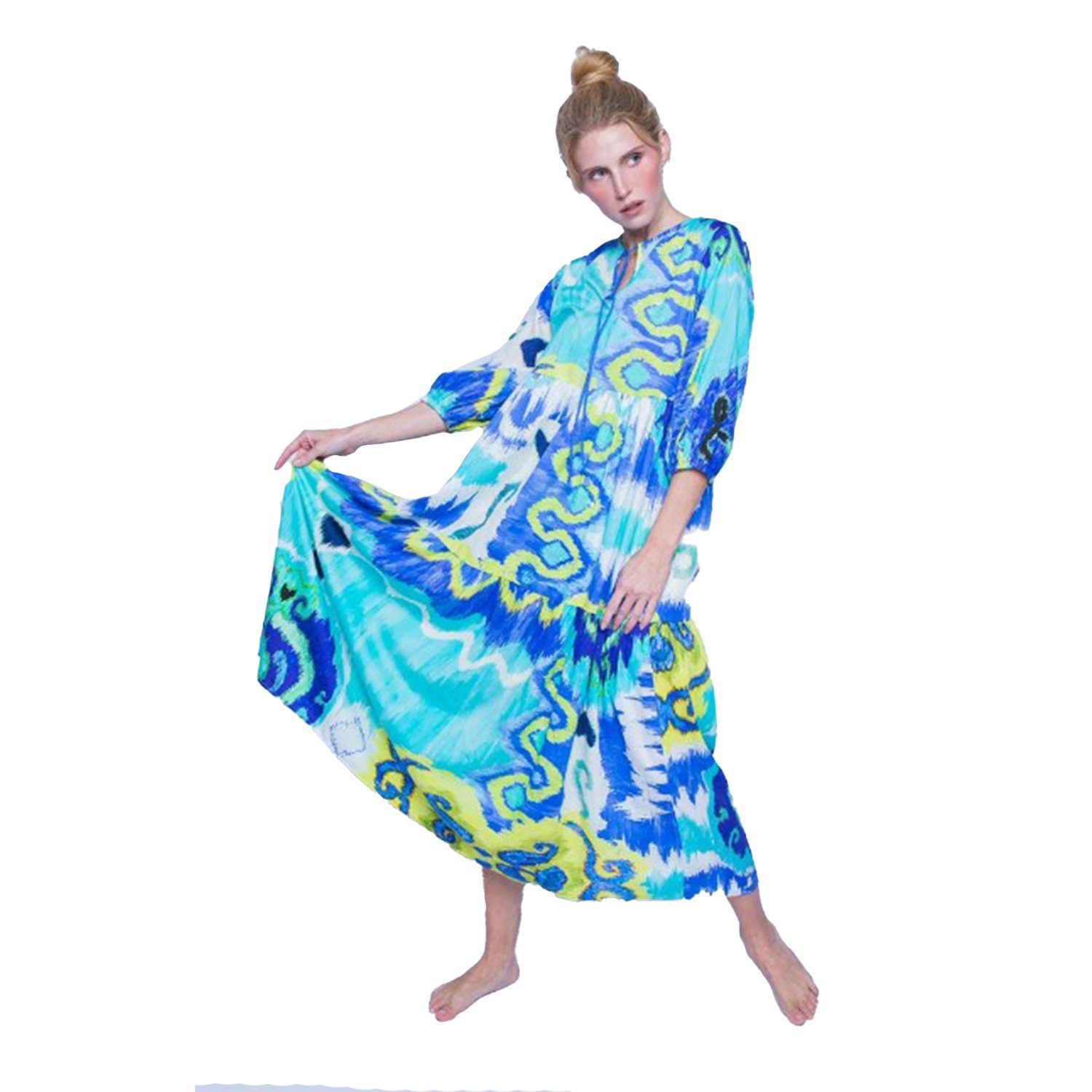Emily Van Den Bergh Midikleid blue Kleid aqua Boho