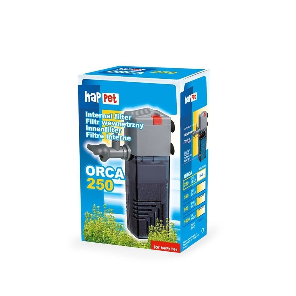 Happet Aquariumfilter Aquarium Innenfilter Orca 250 Kompakt inkl. Aktivkohle Box