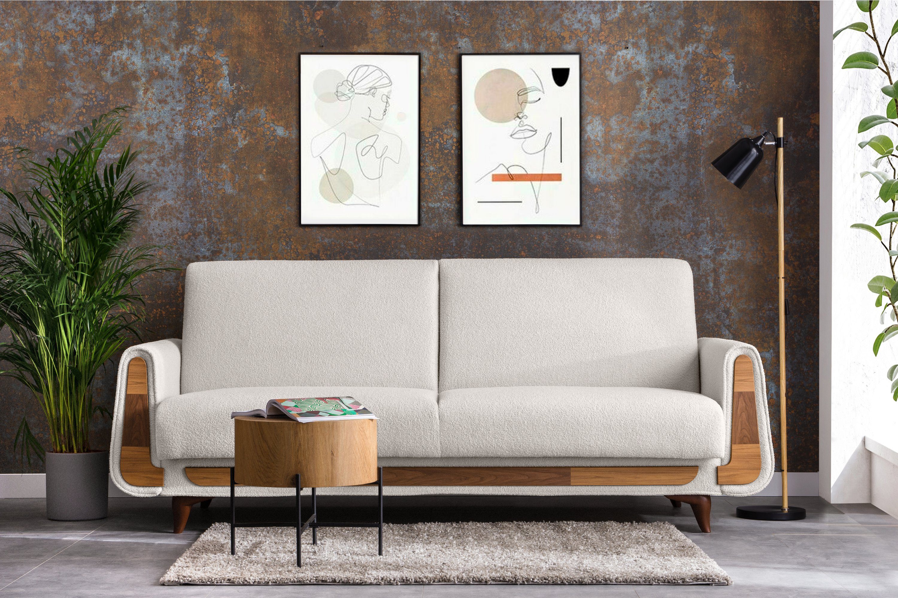 KONSIMO® 3-Sitzer, GUSTAVO, Sofa mit Schlaffunktion, hergestellt in der EU günstig online kaufen