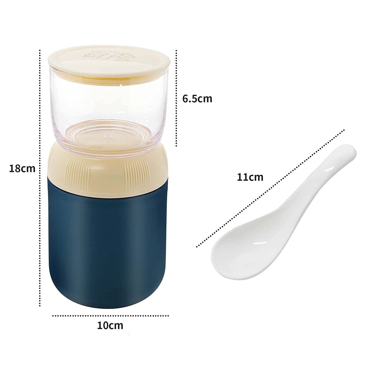 TUWENA Lunchbox Lunchpot Ellipse, Müslibecher, Joghurtbecher, To Go Becher – Bild 3 von 5