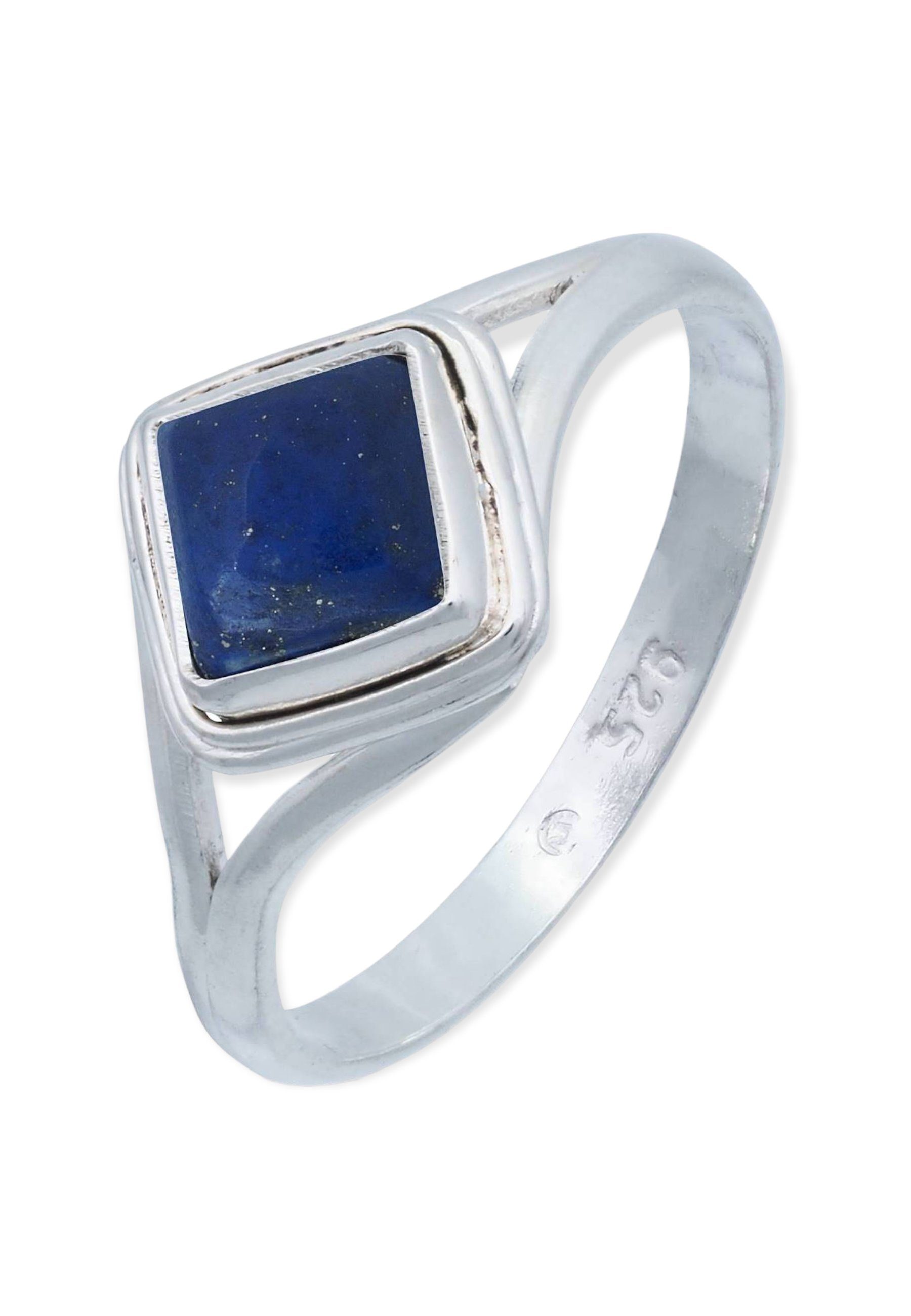 mantraroma 925er Silber Lazuli Lapis Silberring mit