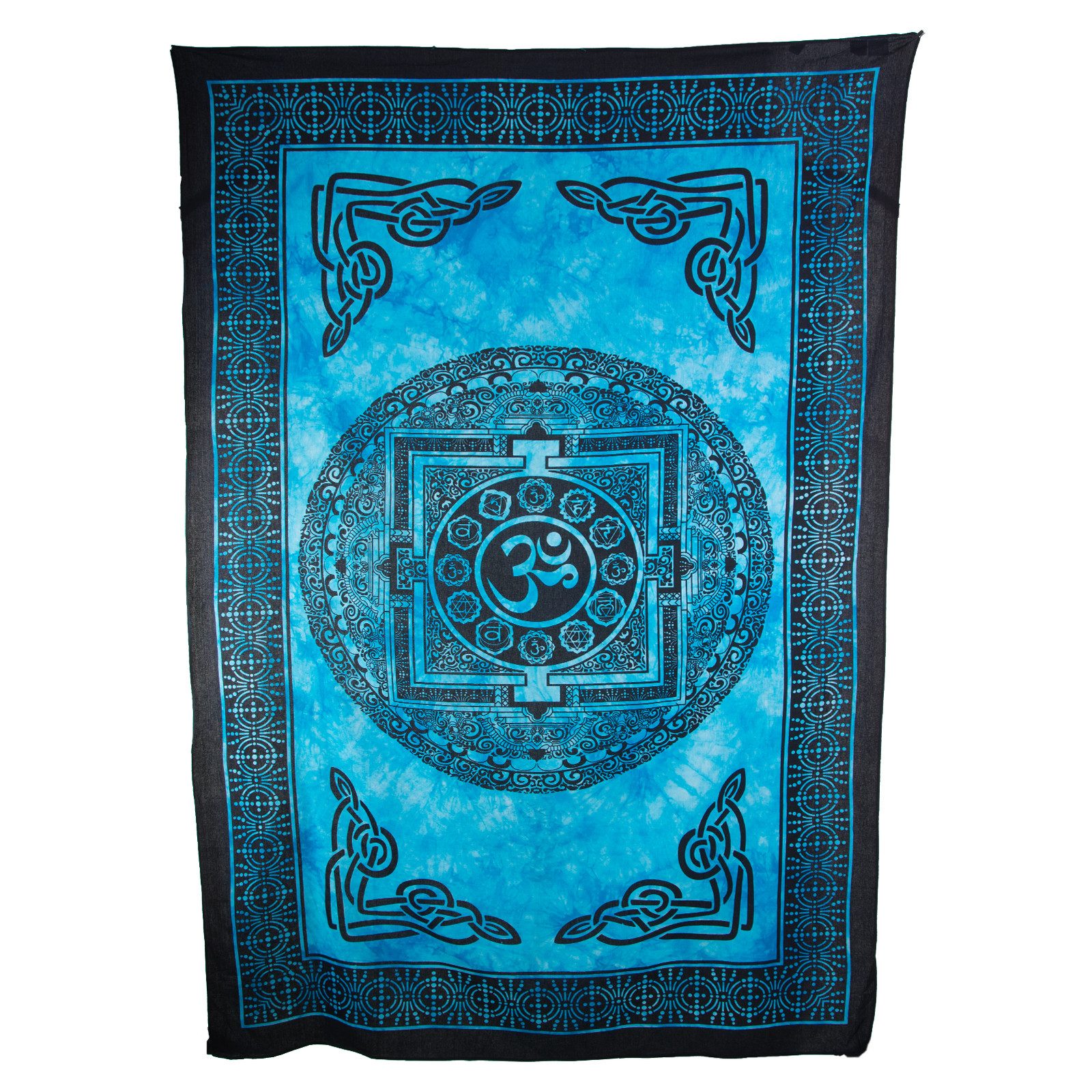 KUNST UND MAGIE Wandteppich Wandbehang OM Mantra Knoten verschiedene Farben ca. 200 x 135 cm