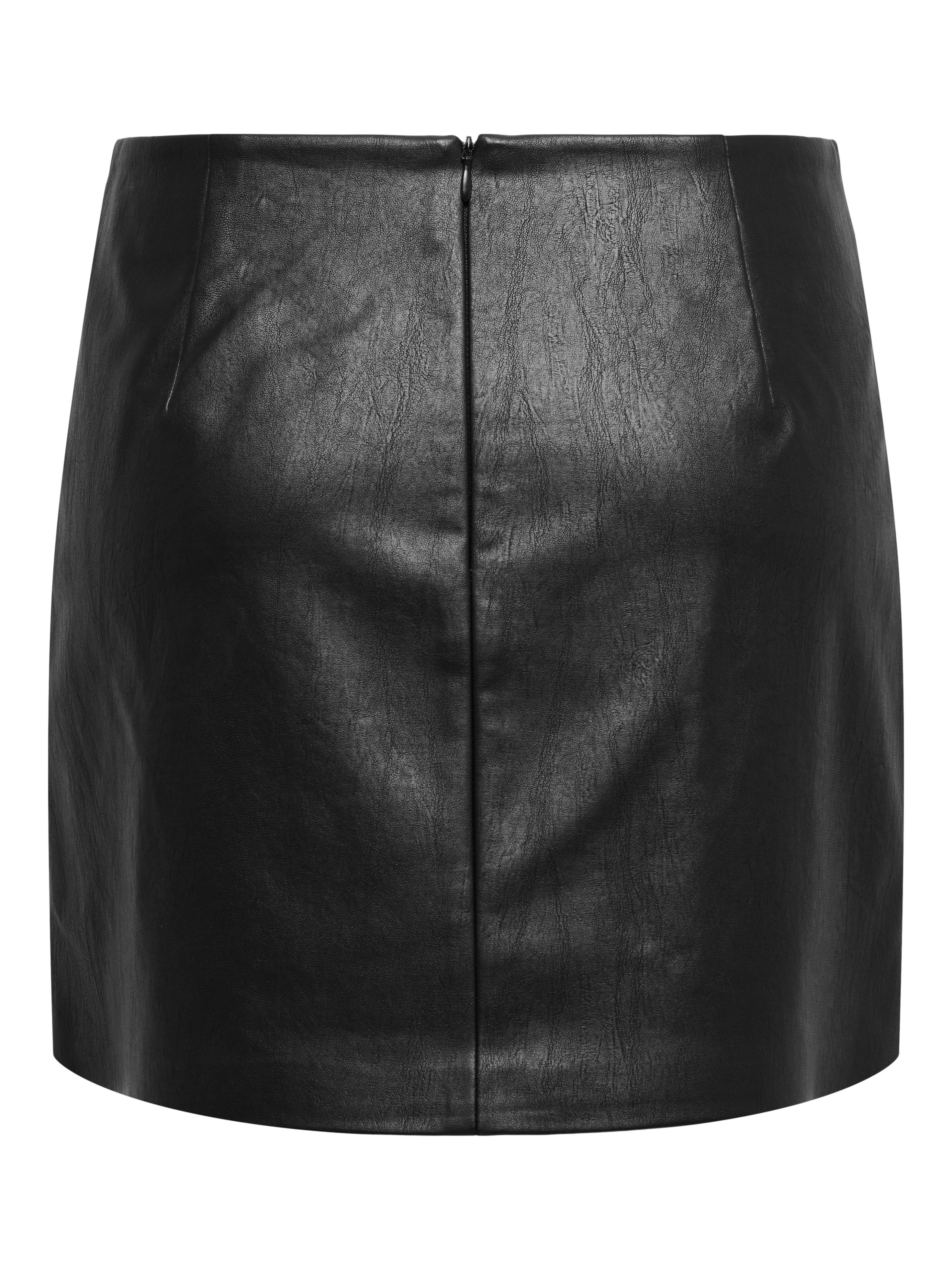ONLY Lederimitatrock ONLASTRIA FAUX LEATHER SHORT SKIRT OTW mit Knopf Details, softes Lederimitat