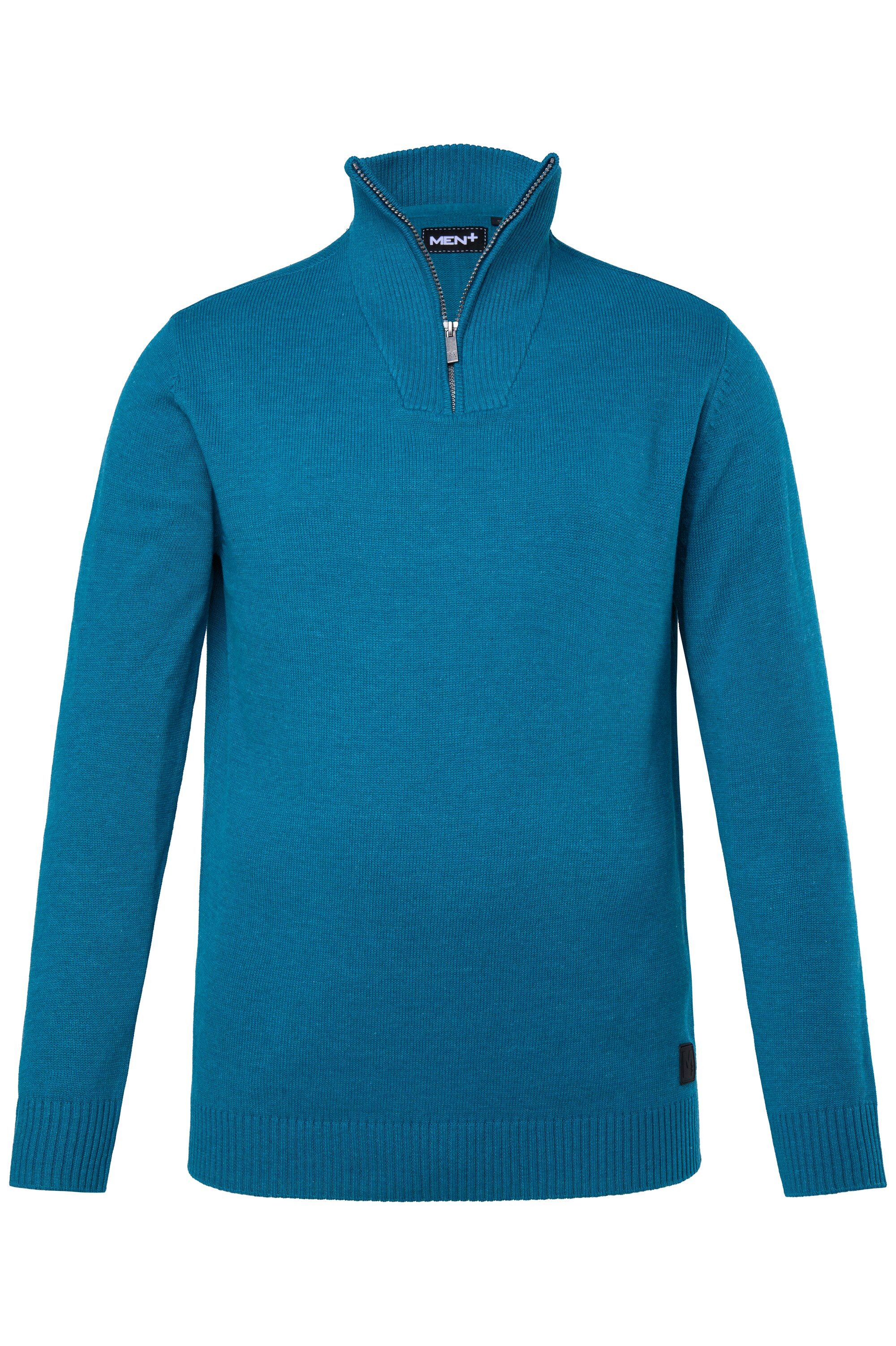 Rundhalspullover Troyer Pullover Stehkragen mit Zipper