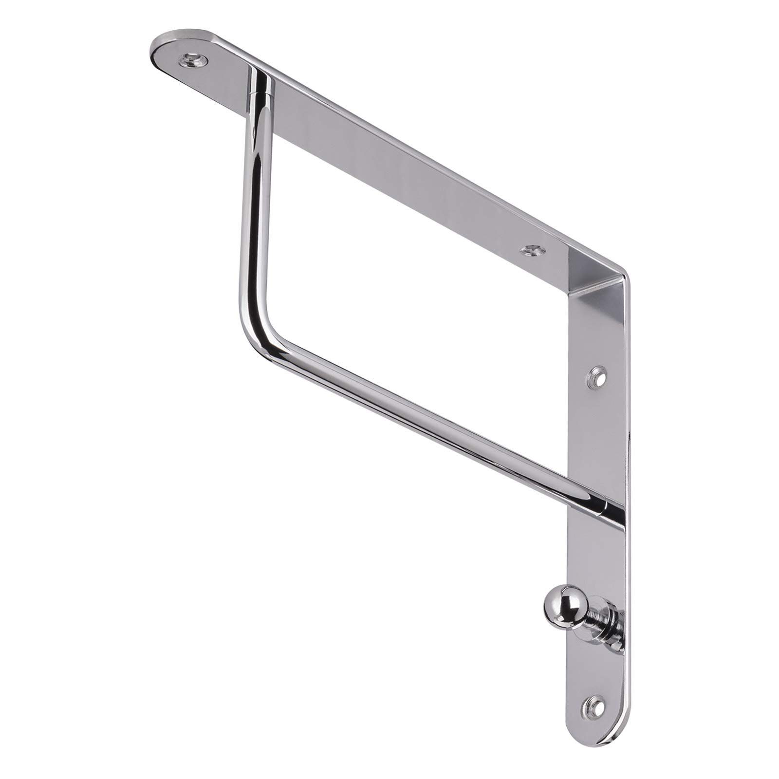 SO-TECH® Wandregalhalter Garderobenkonsole Regalbodenträger RK01 mit Haken, 2-tlg., Chrom poliert, 2 Stück