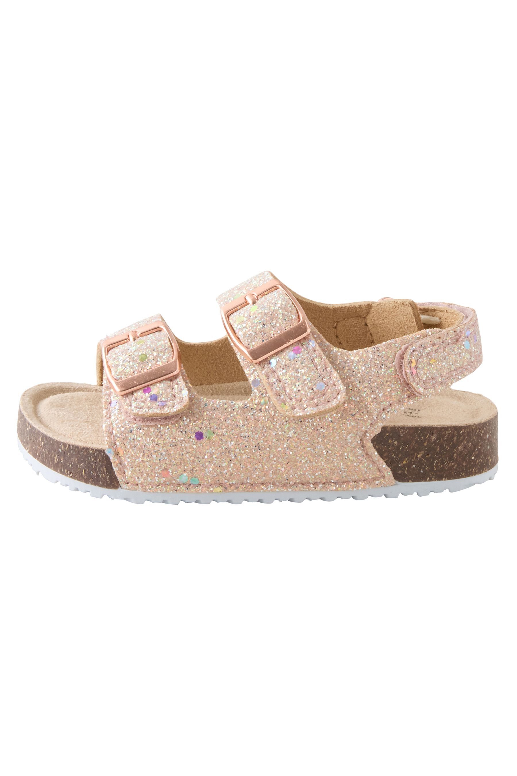 Next Sandalen mit zwei schmalen Riemchen + Kork-Fußbett Sandale