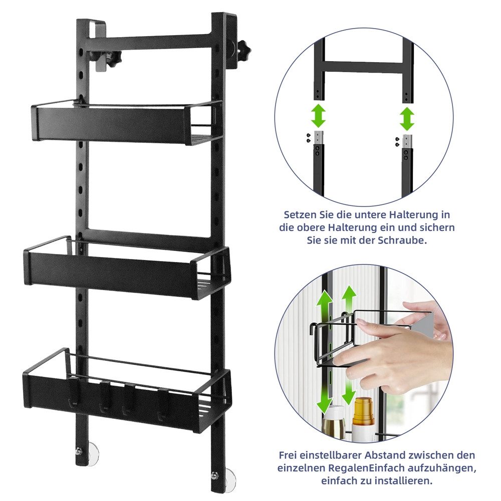 Mucola Duschablage Duschregal ohne Bohren Handtuchhalter Metall Badregal 3 günstig online kaufen