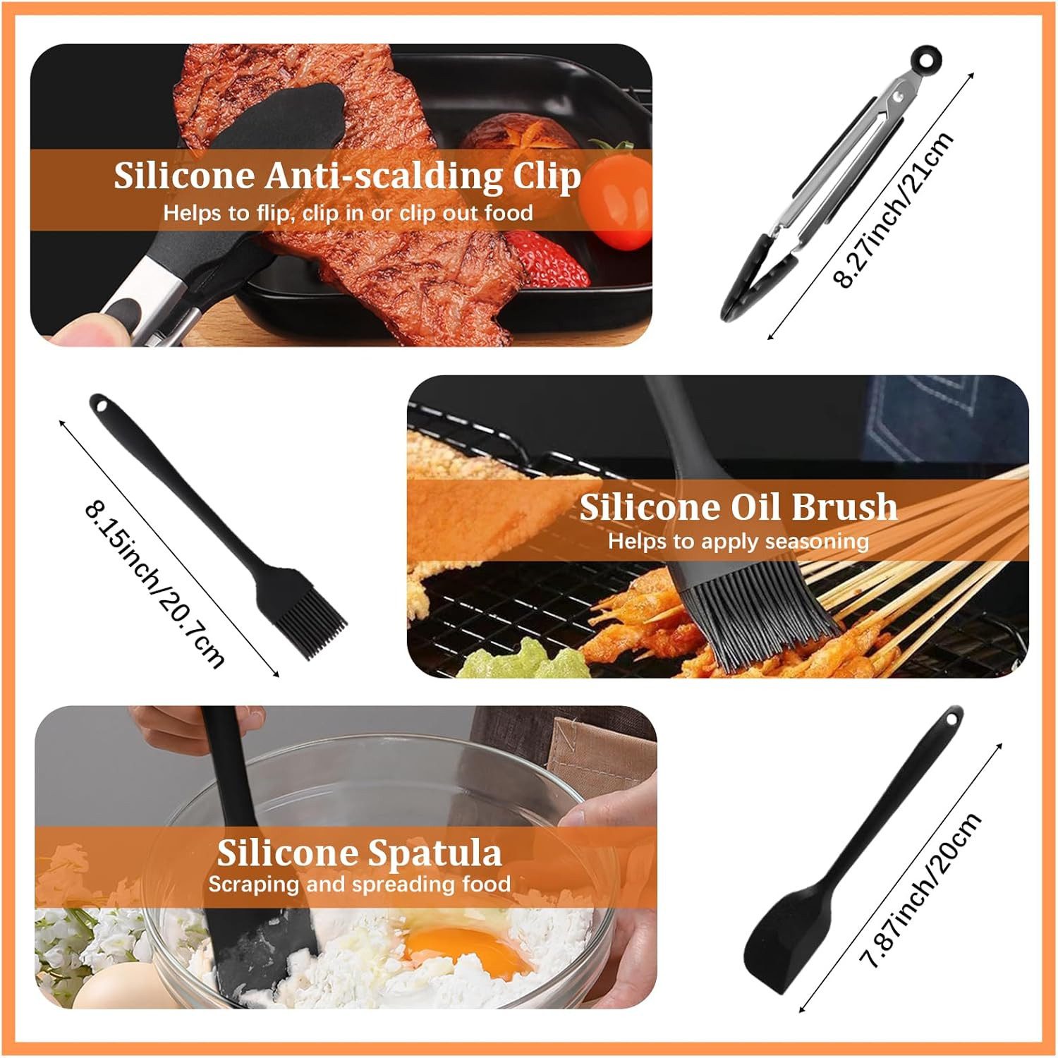Refined Living Backform Airfryer Zubehör,Heißluftfritteuse Zubehör Set,Silikonformen,BPA-frei, (Airfryer Zubehör für AF500EU, Heißluftfritteuse Zubehör Set 15-t – Bild 5 von 5