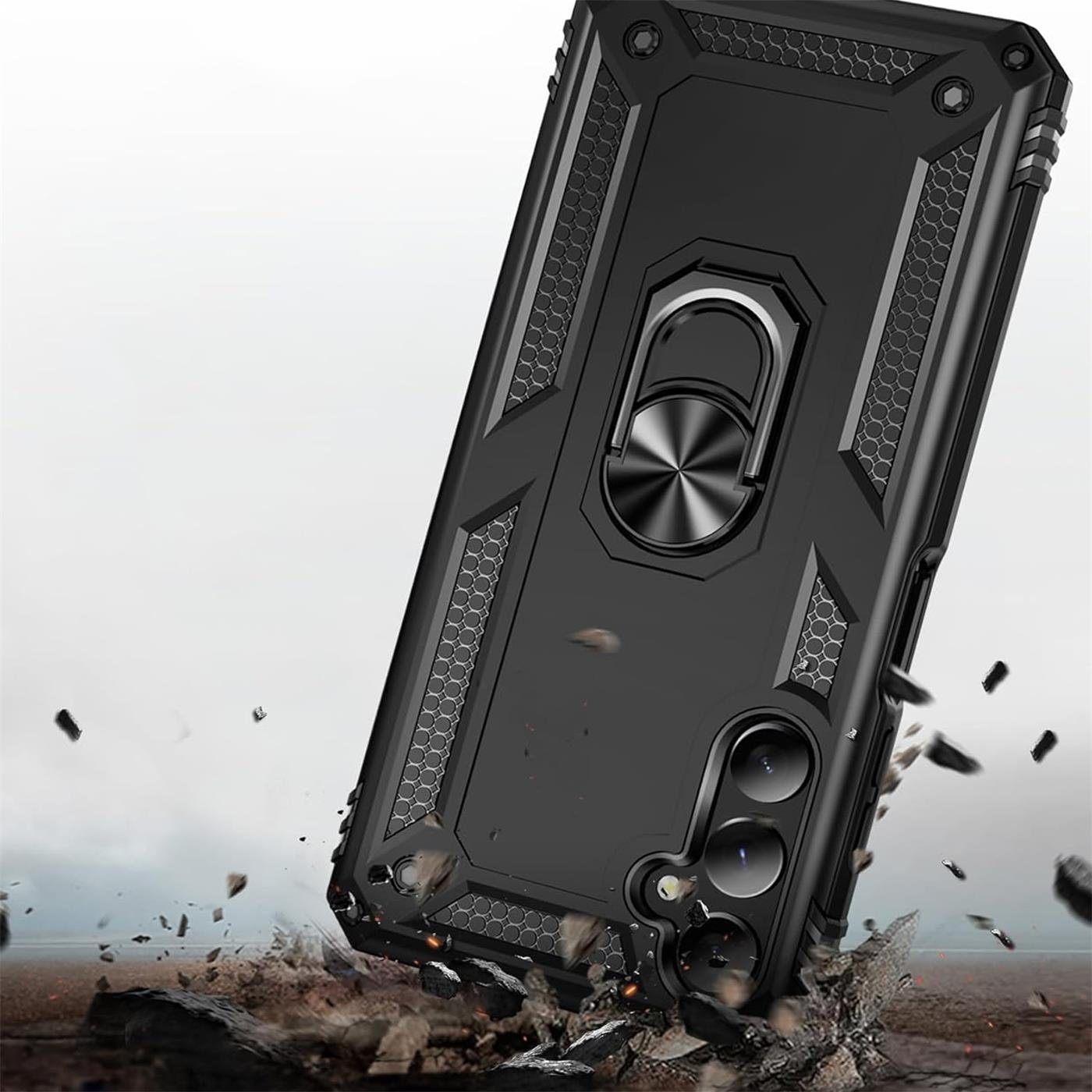 CoolGadget Handyhülle Armor Shield Case für Samsung Galaxy A15 4G / 5G 6,5 Zoll, Outdoor Cover mit Magnet Ringhalterung Handy Hülle für Samsung A15 – Bild 5 von 5