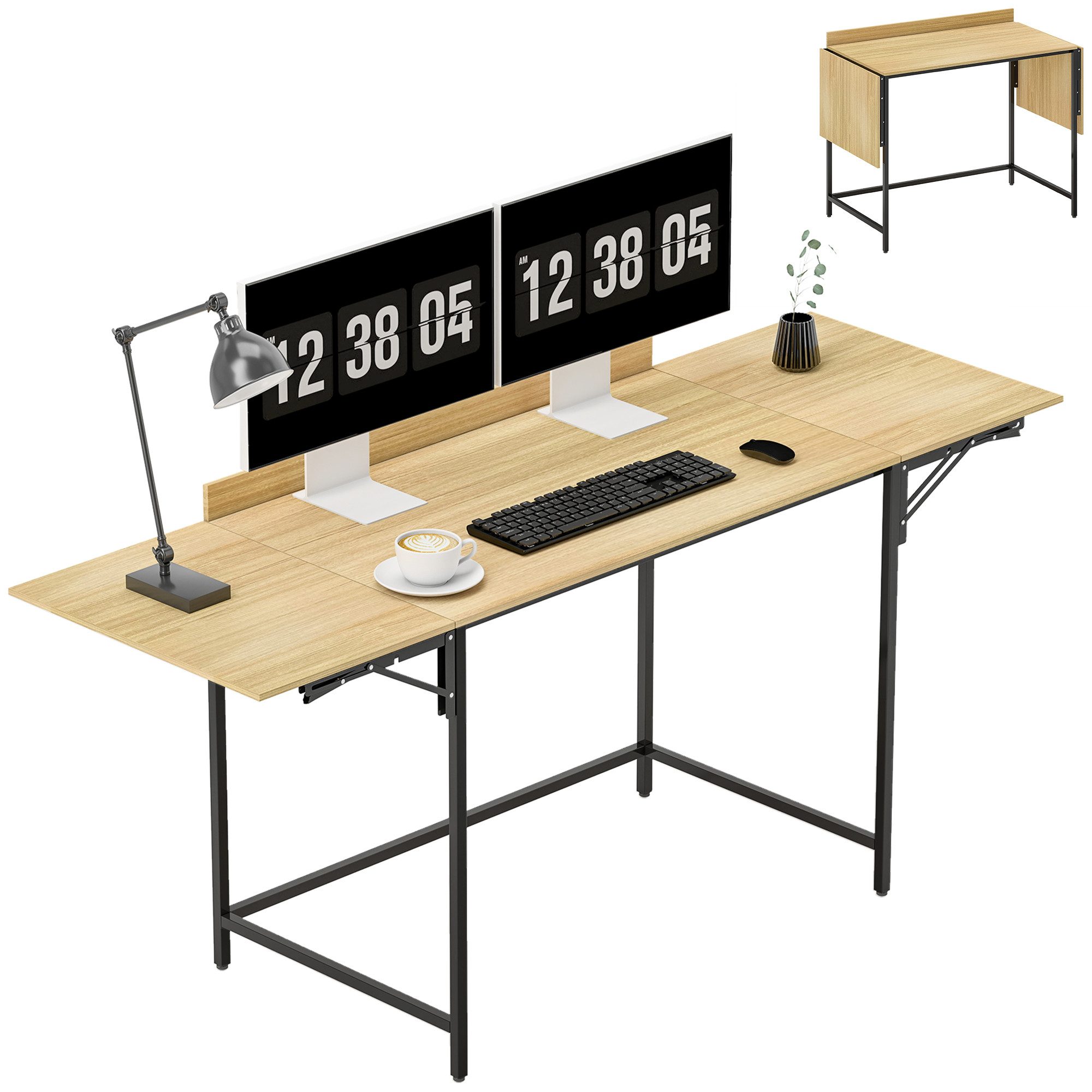 HOMCOM Schreibtisch mit Modern-Design, Metallgestell (Bürotisch, 1-St., Kla günstig online kaufen