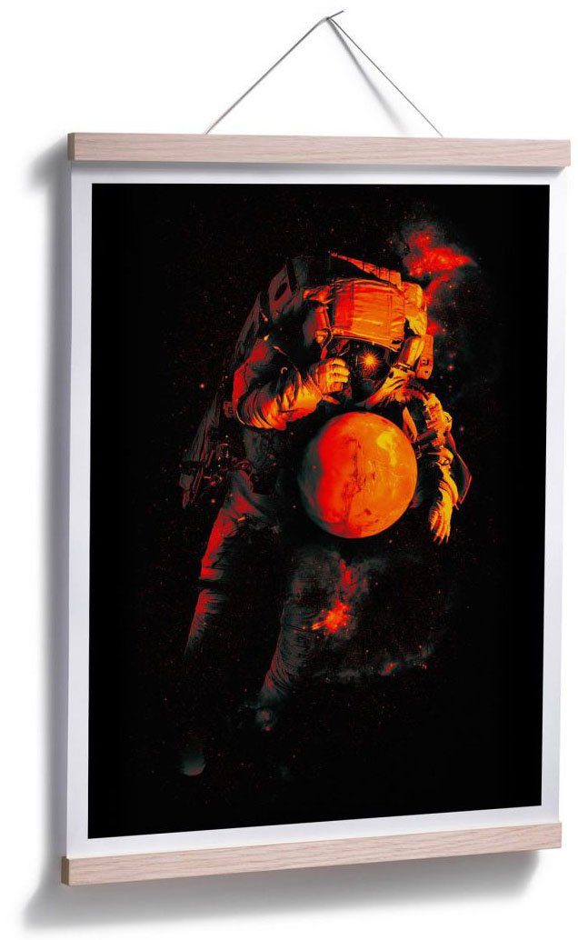 Wall-Art Poster Astronaut Schwarz Weltall, Bild, (1 Astronaut Wandposter Poster, Mars St), Wandbild