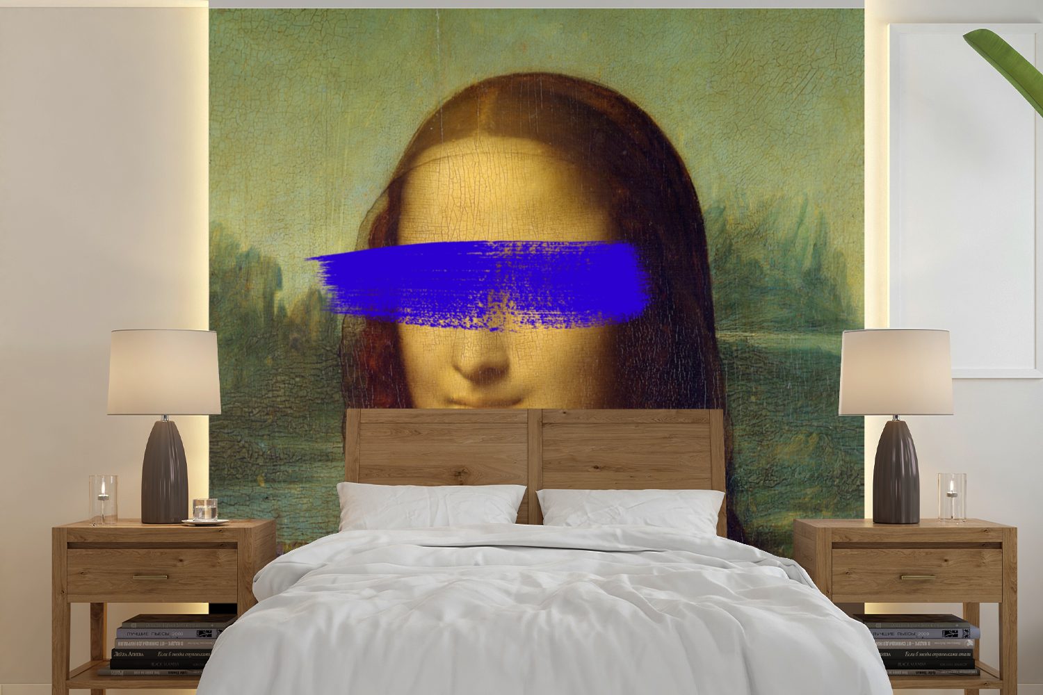 MuchoWow Fototapete Mona Lisa Wohnzimmer für Kunst, bedruckt, Vinyl Vinci Tapete - St), Leonardo - Matt, (5 Wandtapete da Schlafzimmer, oder