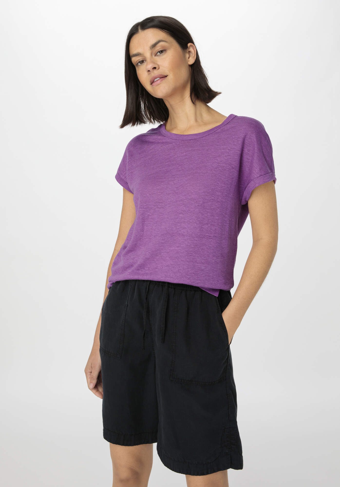 Hessnatur T-Shirt Regular aus reinem Leinen (1-tlg)