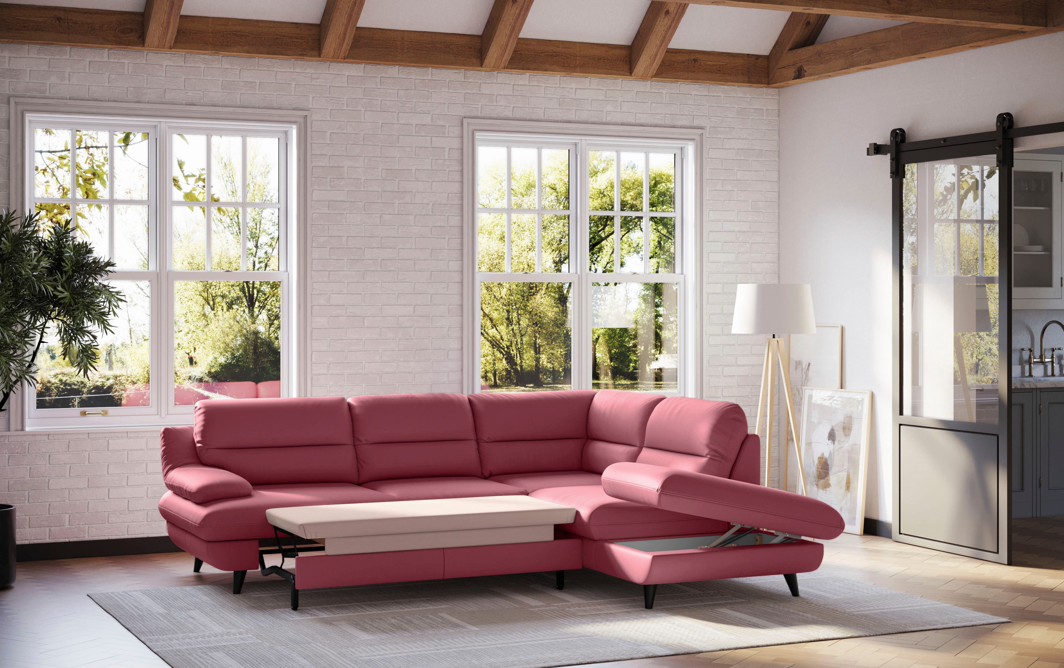 COTTA Ecksofa Pike L-Form, B: 266 cm, optional Bettfunktion & Bettkasten
