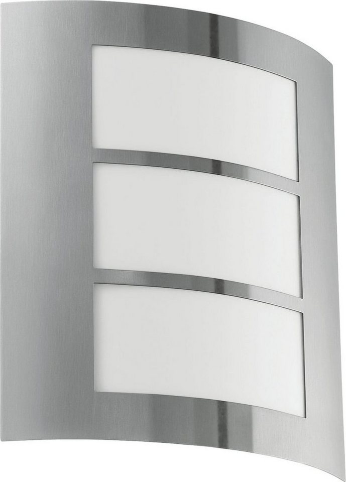 EGLO LED Außen-Wandleuchte Eglo Außen-Wandleuchte City edelstahl 26 x 23,5  cm, Dimmbar nicht Smart Home-fähig ohne Bewegungsmelder