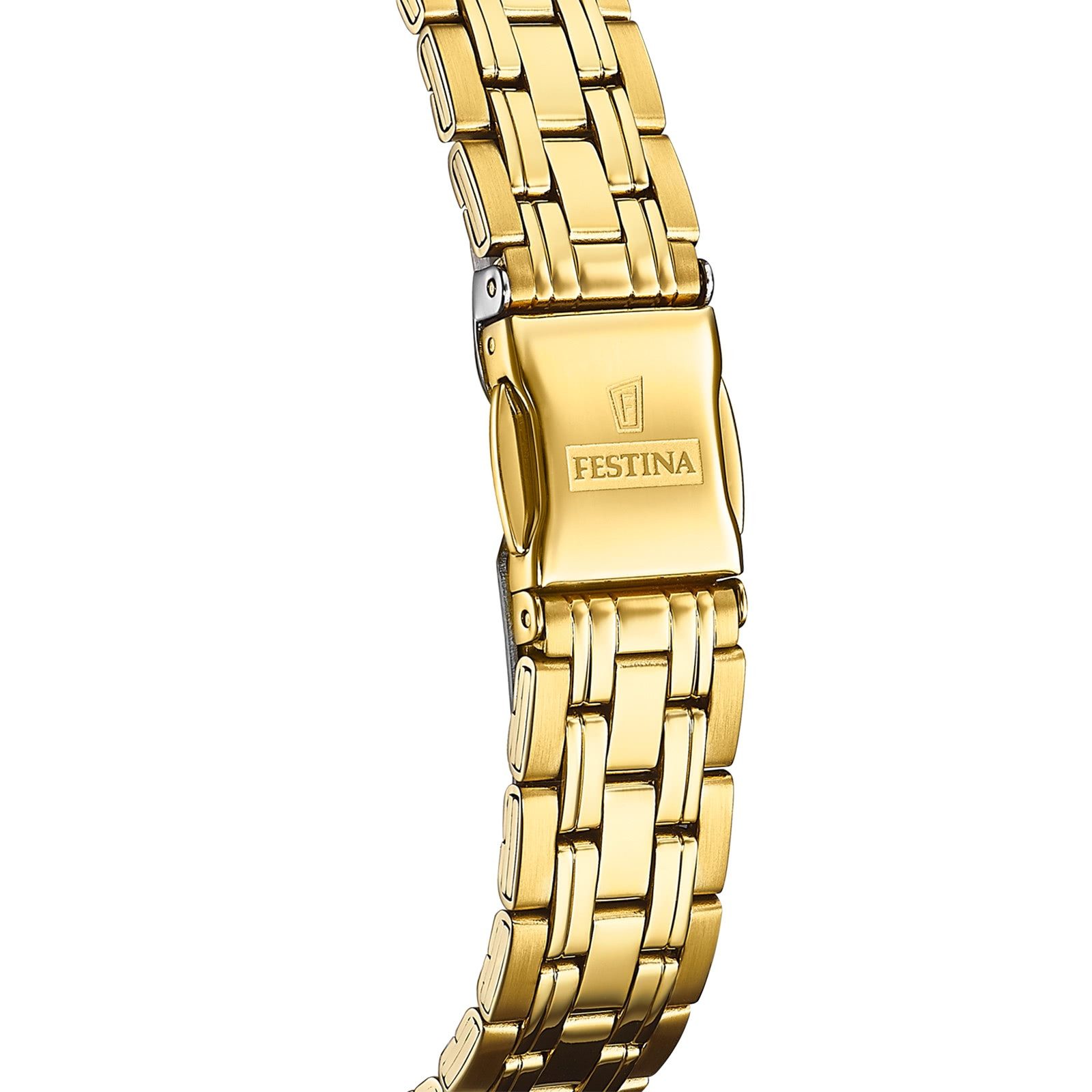 Festina Quarzuhr Festina Elegant Damen Uhr F20514/2 Stahl, (Analoguhr), Damen Armbanduhr rund, Edelstahlarmband gold, Elegant