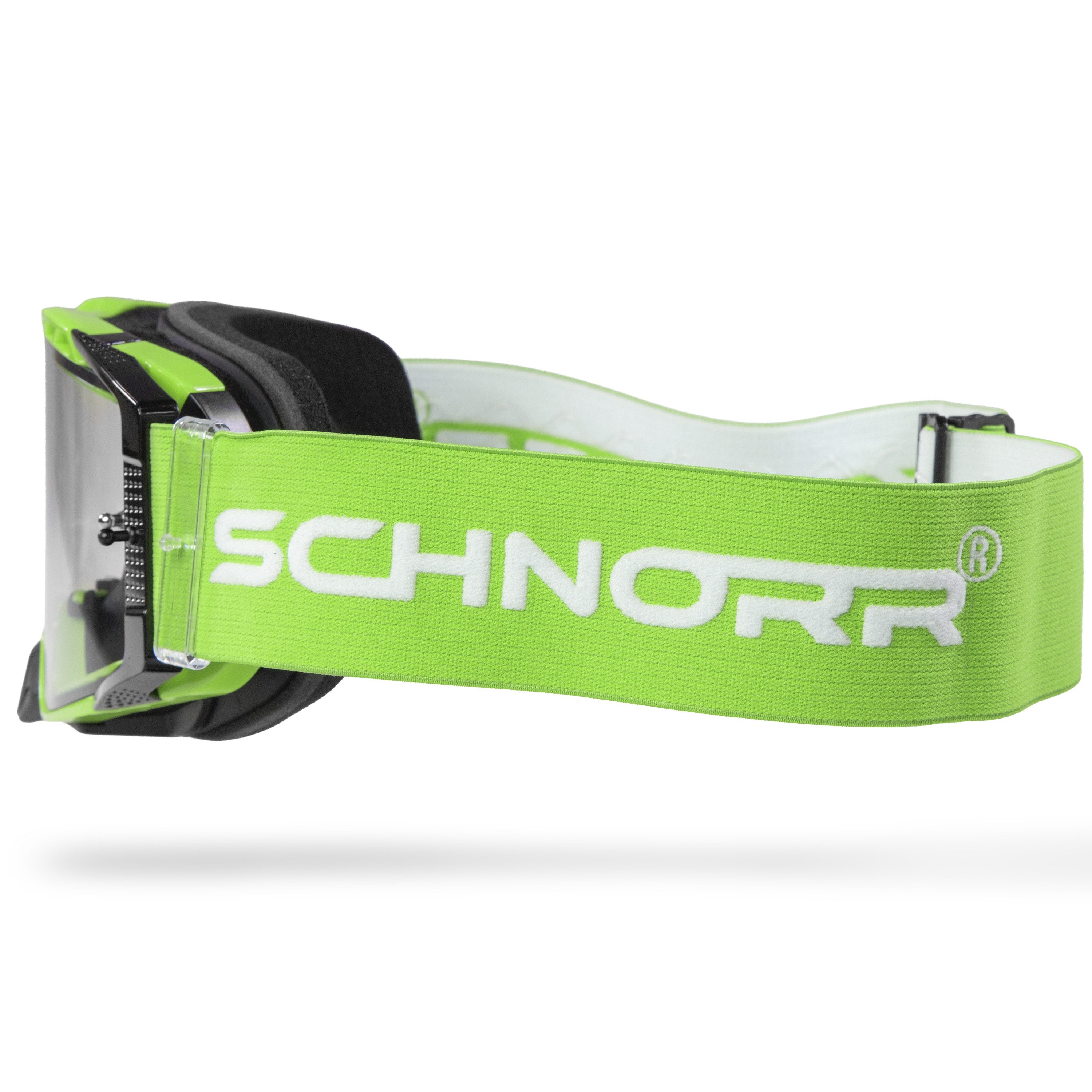 SCHNORR Sportbrille Schnorr MX Pro Motocross Brille Grün, Anti-Fog & Tear-Off/Roll-Off, (1-St), Tear-Off & Roll-Off kompatibel