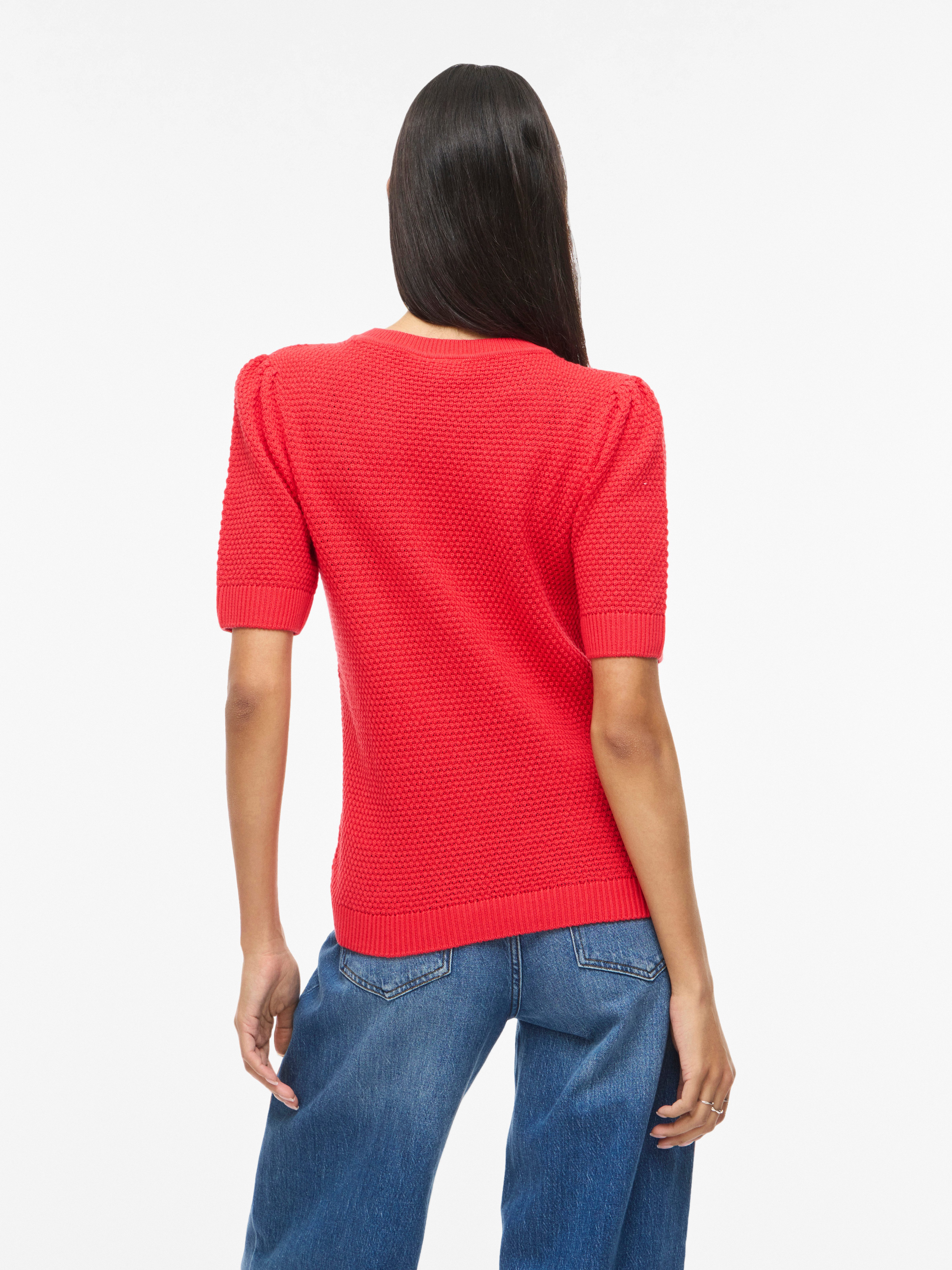 Vila Kurzarmpullover VIDALO O-NECK S/S KNIT TOP - NOOS