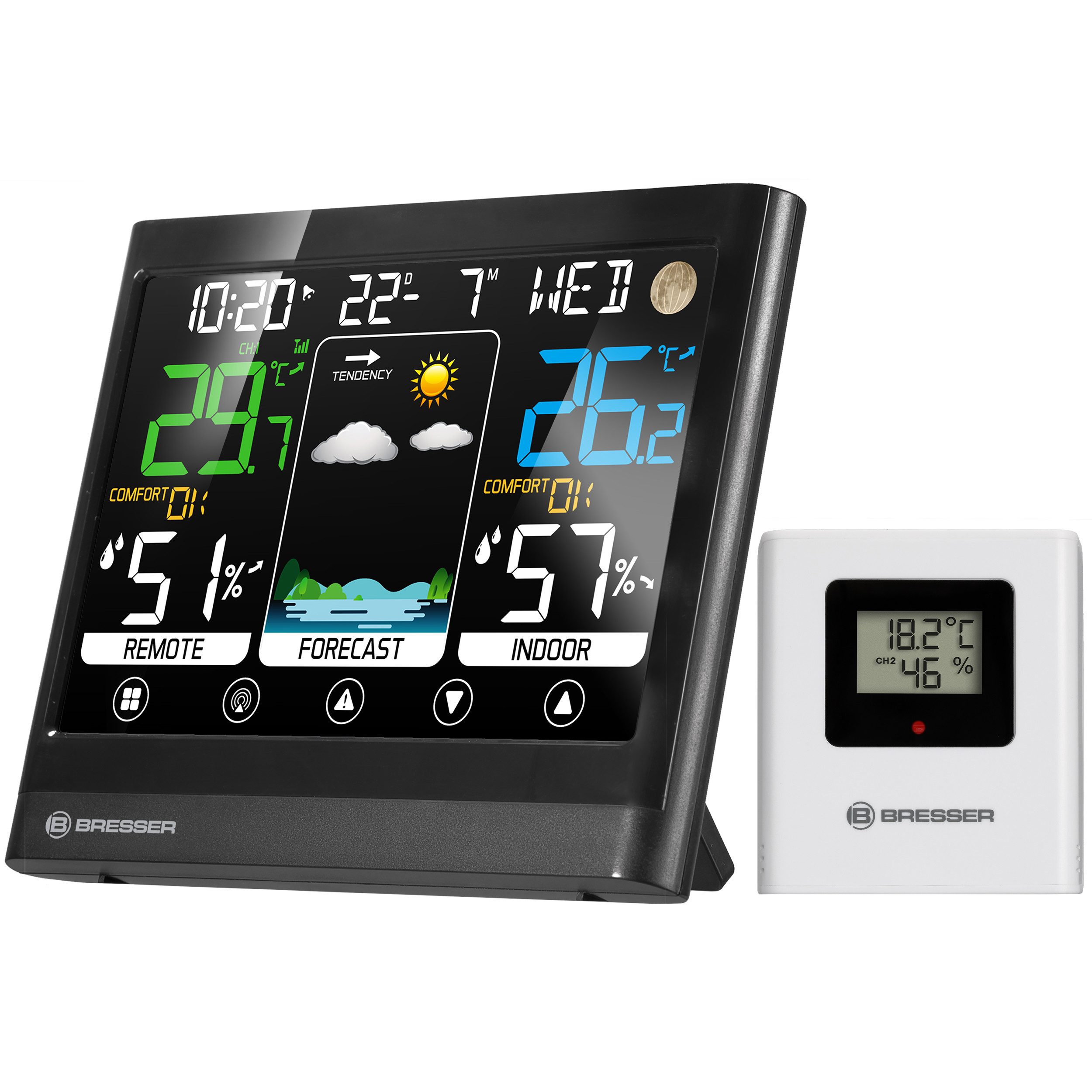 Wetterstation BRESSER MeteoTemp BF Wetterstation mit Touch-Display