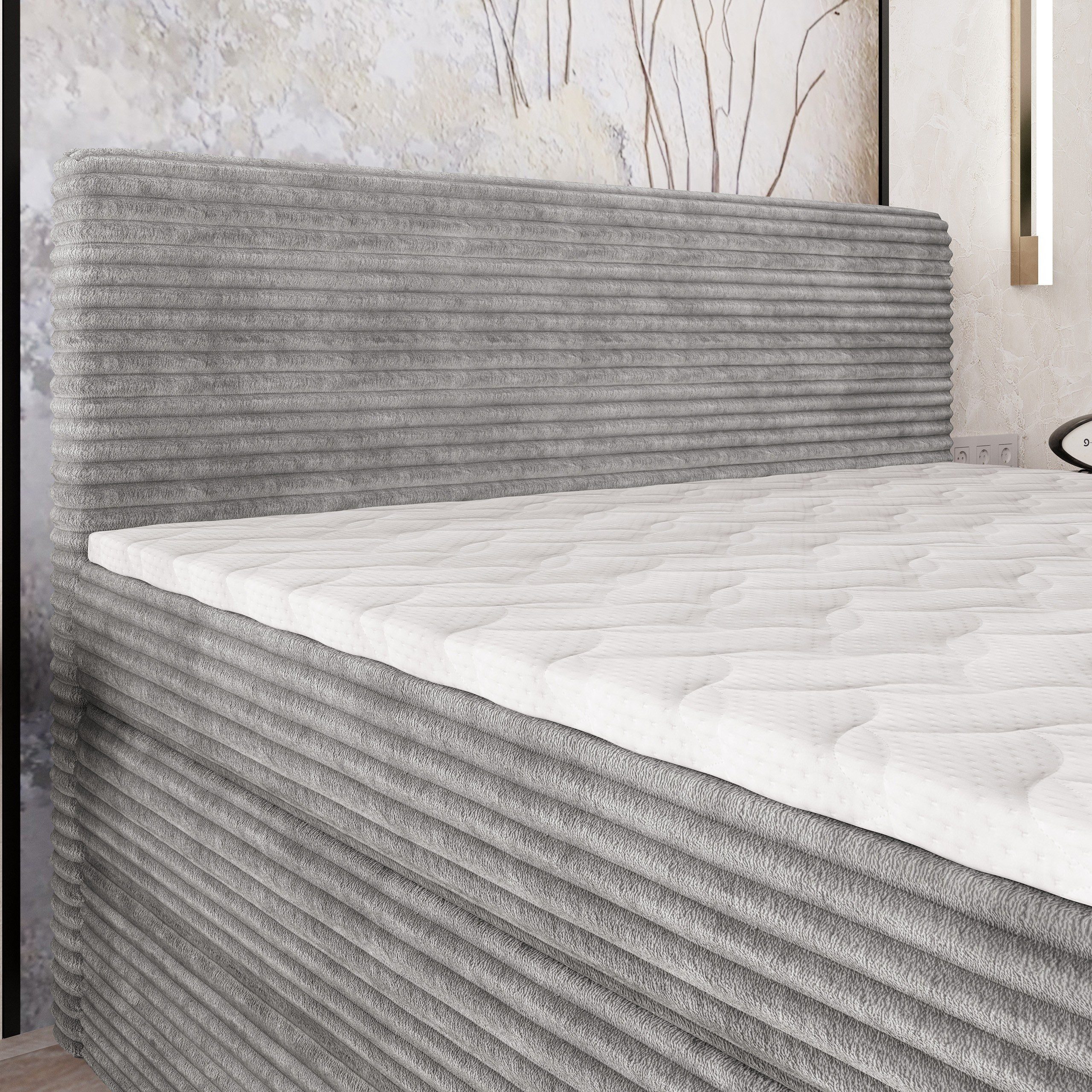 Masseno Boxbett LUNERA 140x200 cm mit Bonell Matratze und Topper