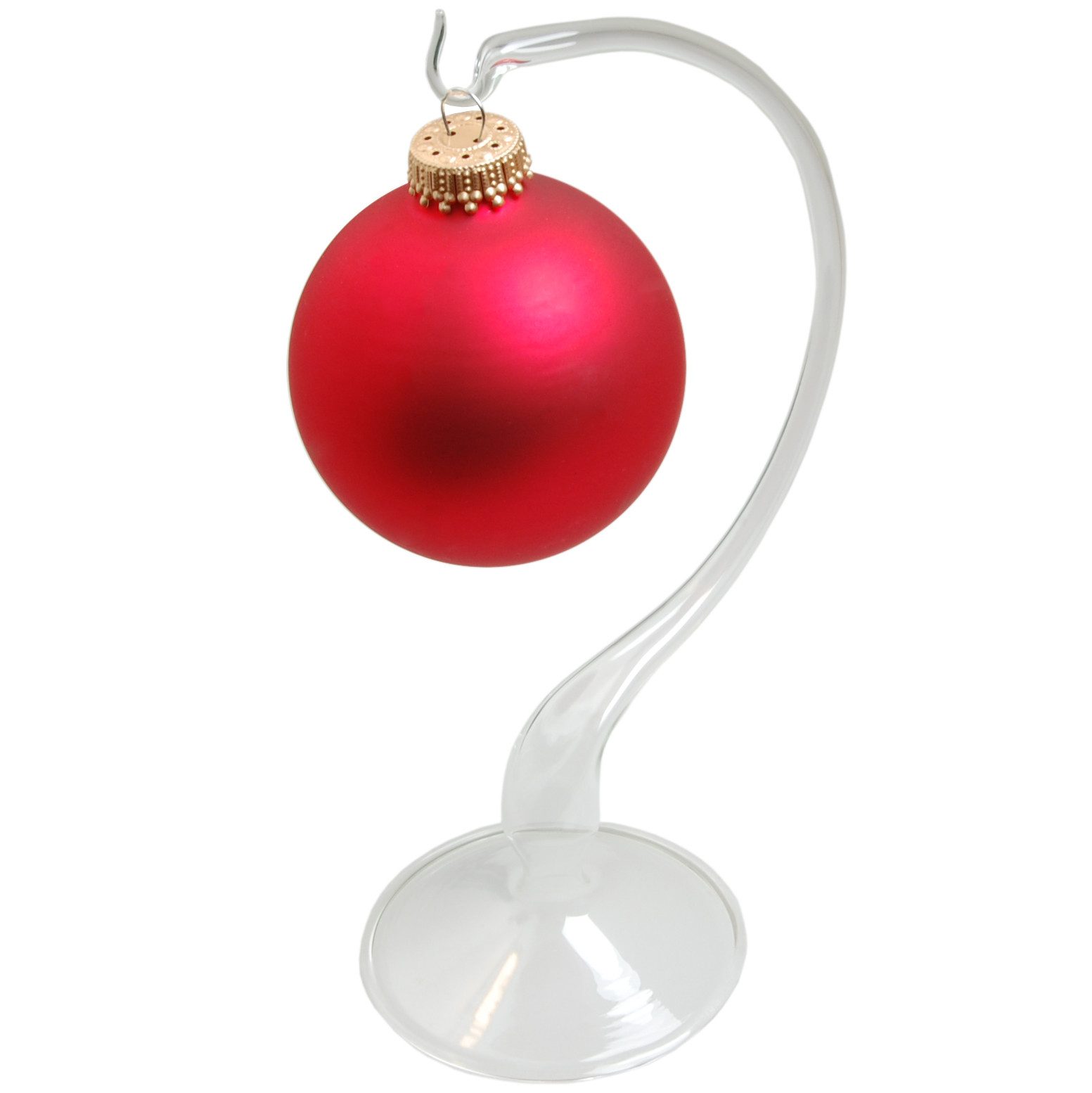 Krebs Glas Lauscha Weihnachtskugelständer Hochwertiger Glasständer für Christbaumkugeln - 18cm, zum Aufhängen von besonderen Weihnachtskugeln - Made in Germany
