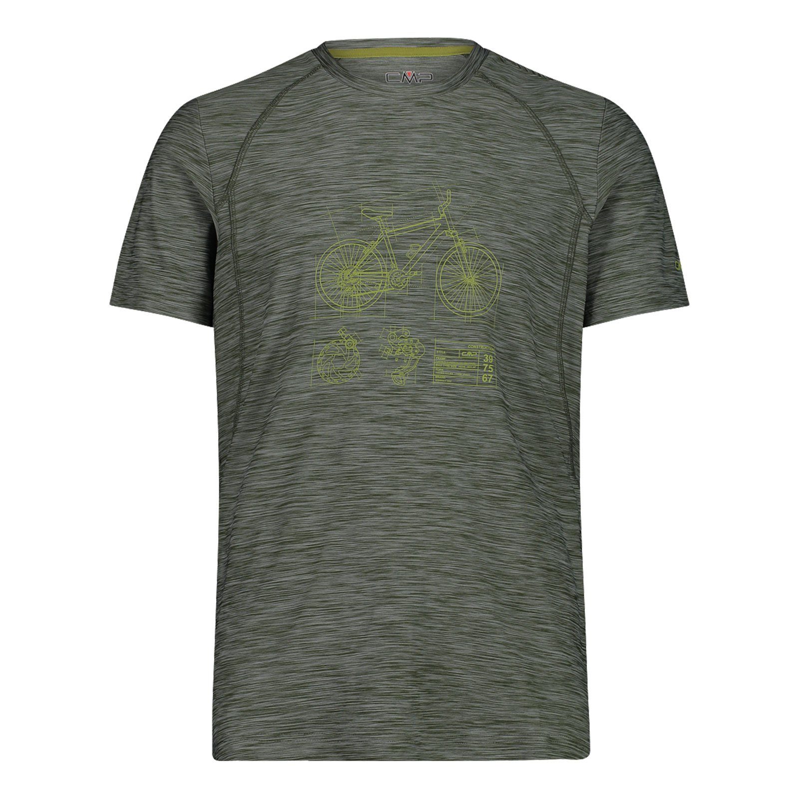 Man Dry-Function-Technologie mel. oilgreen Funktionsshirt E343 mit CMP T-Shirt