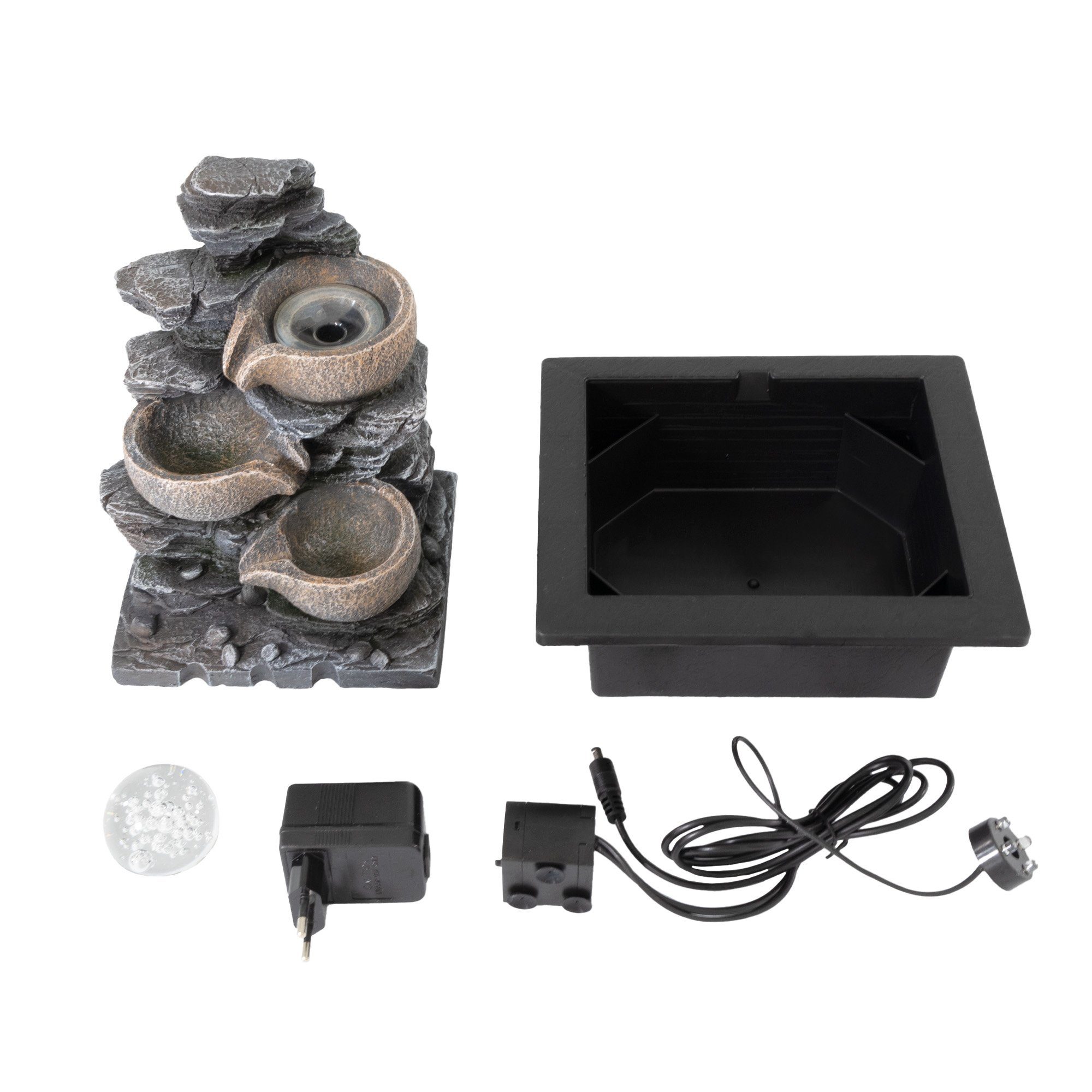 Lemodo Zimmerbrunnen Tischbrunnen mit drehender Kugel und Beleuchtung, mit günstig online kaufen